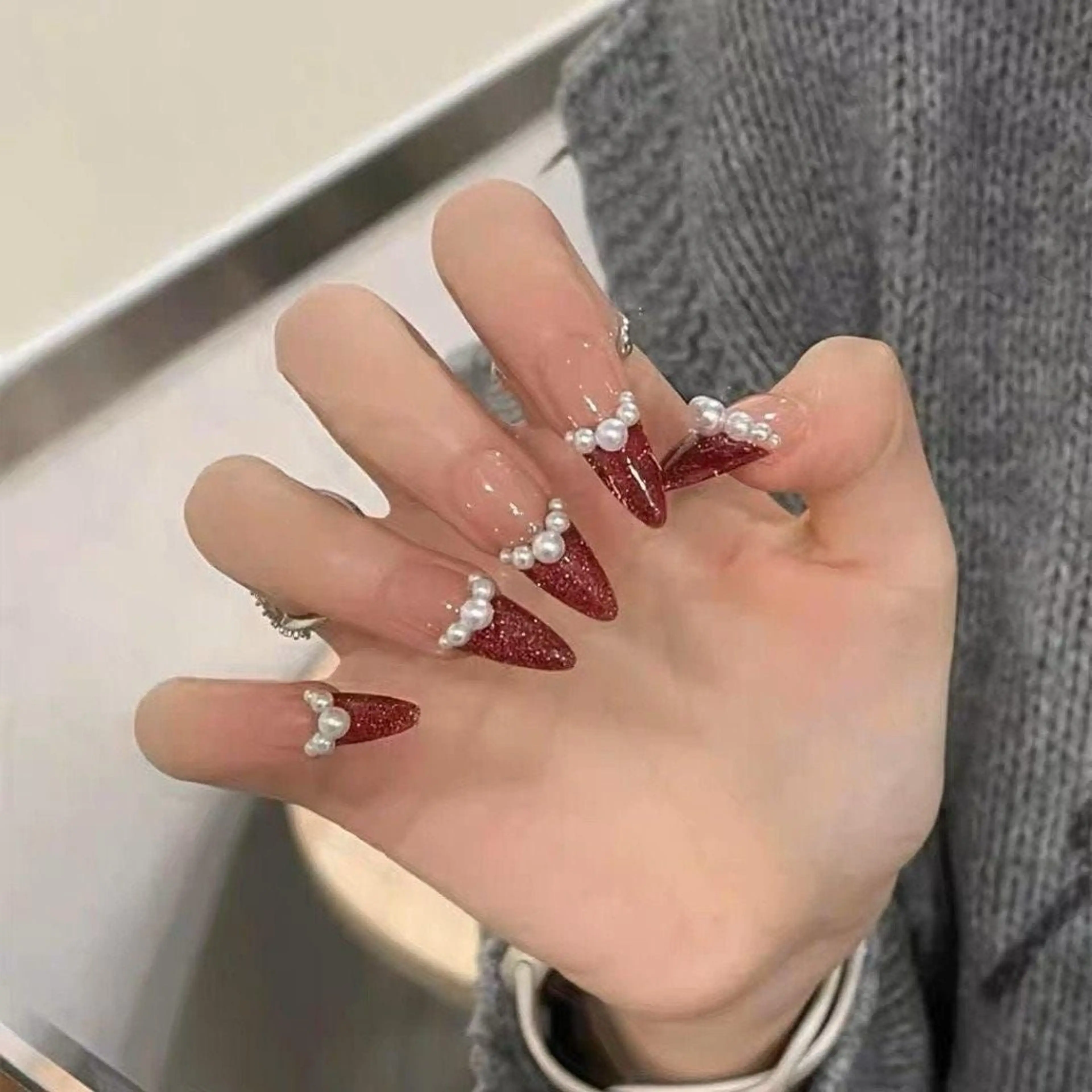 ネイル アートネイル 長さ出し ジェルネイル マグネットネイル ニュアンスネイル ハンドネイル Cloudy Chan Nailのネイルデザイン