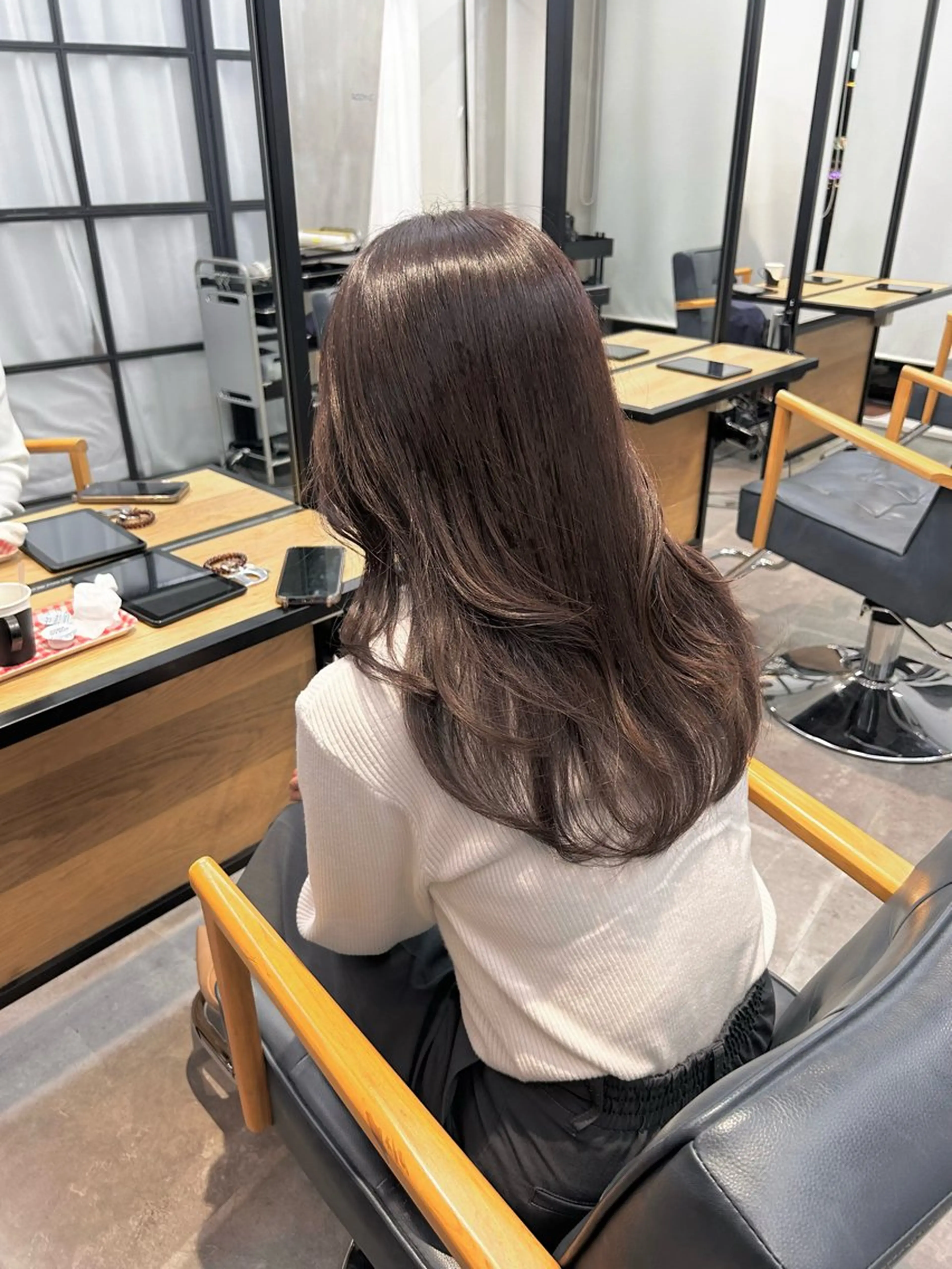 セミロング カラー 韓国×髪質改善カラー 💎hinaのヘアスタイル