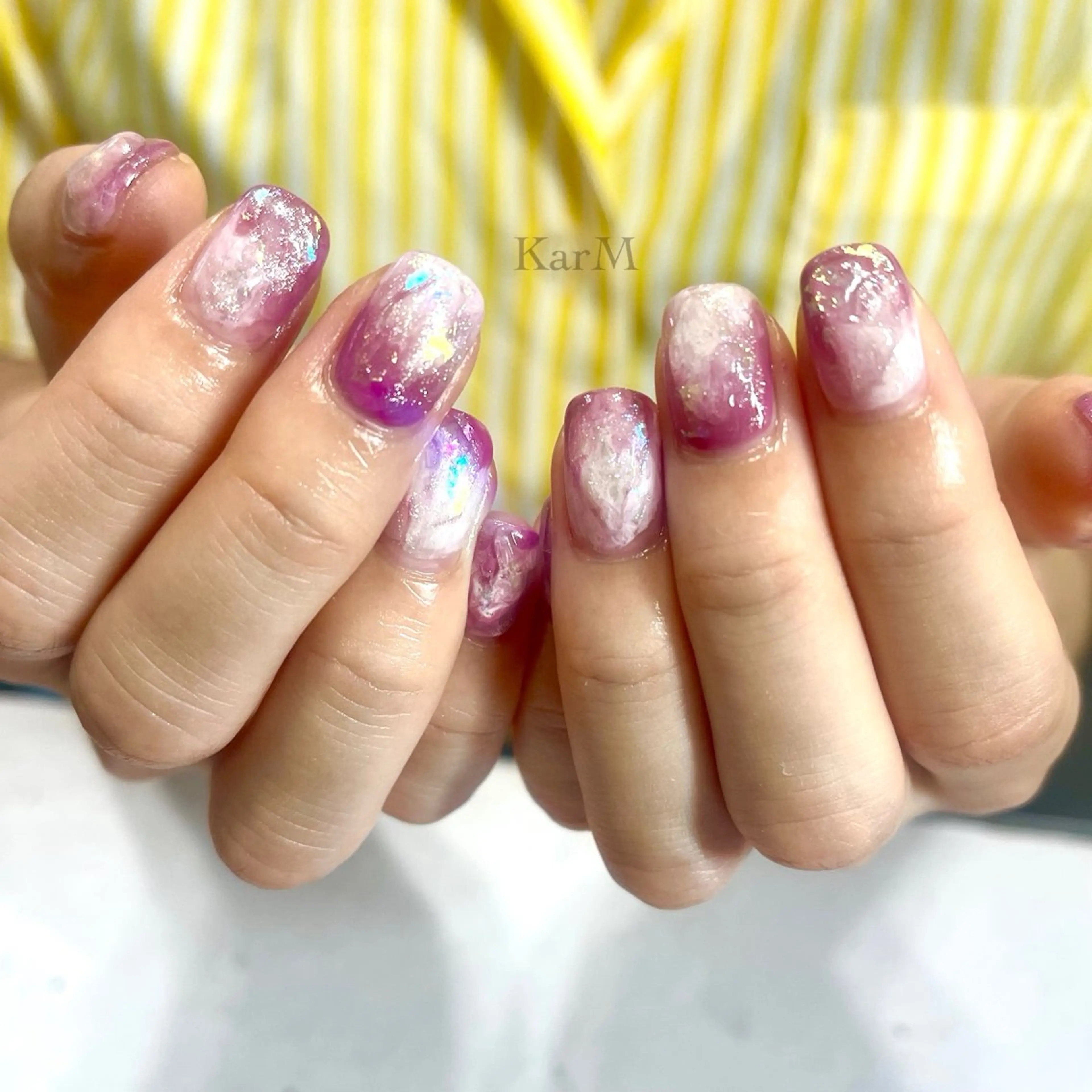 ネイル アートネイル オーロラネイル チークネイル フラッシュネイル フレンチネイル ハンドネイル ogino karinのネイルデザイン