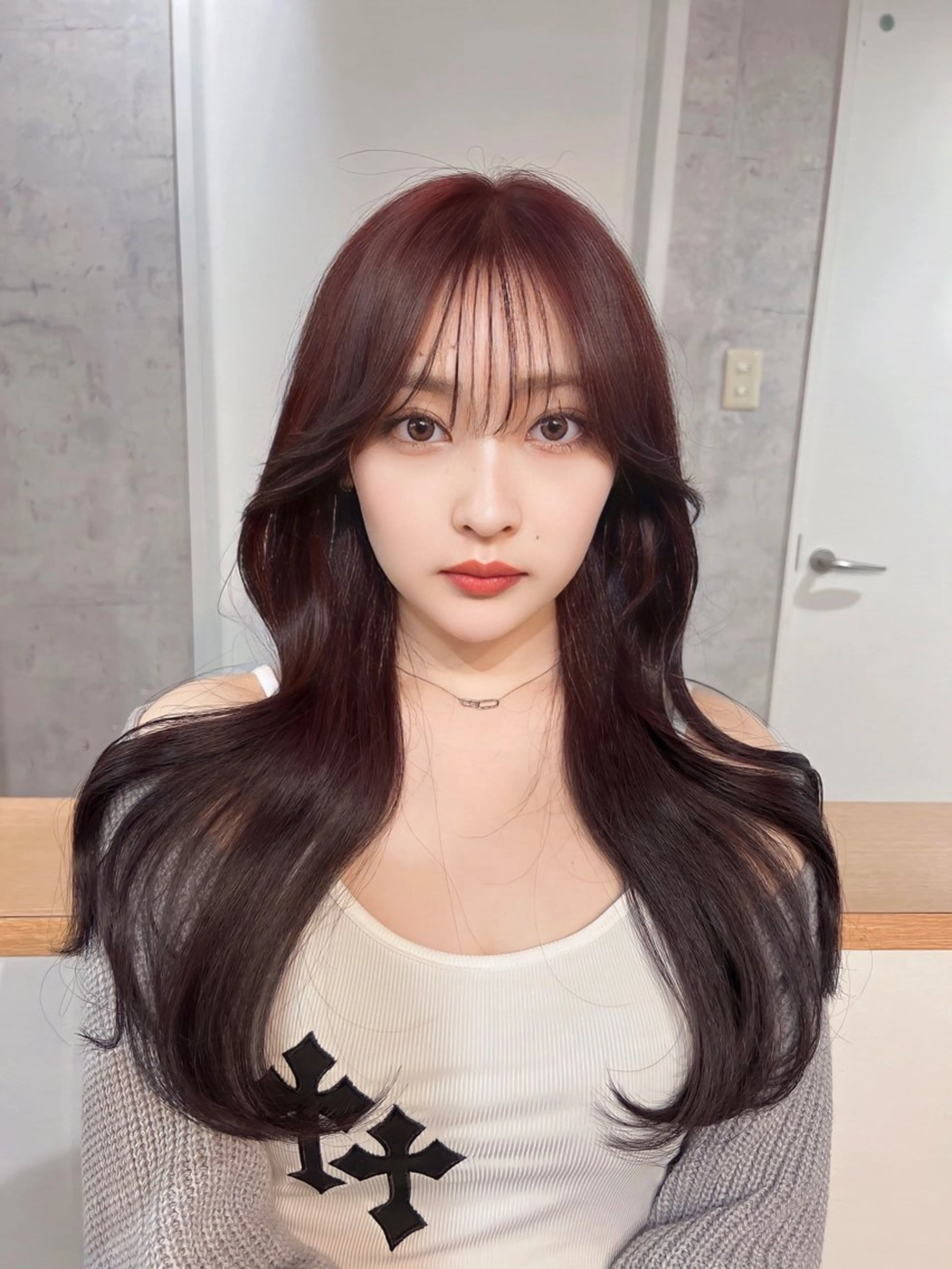 【ミニモ学割】💕メンテナンスカット＋カラー＋トリートメント【韓国くびれ、レイヤーカット、ハッシュカット、ワンホンヘア】の写真