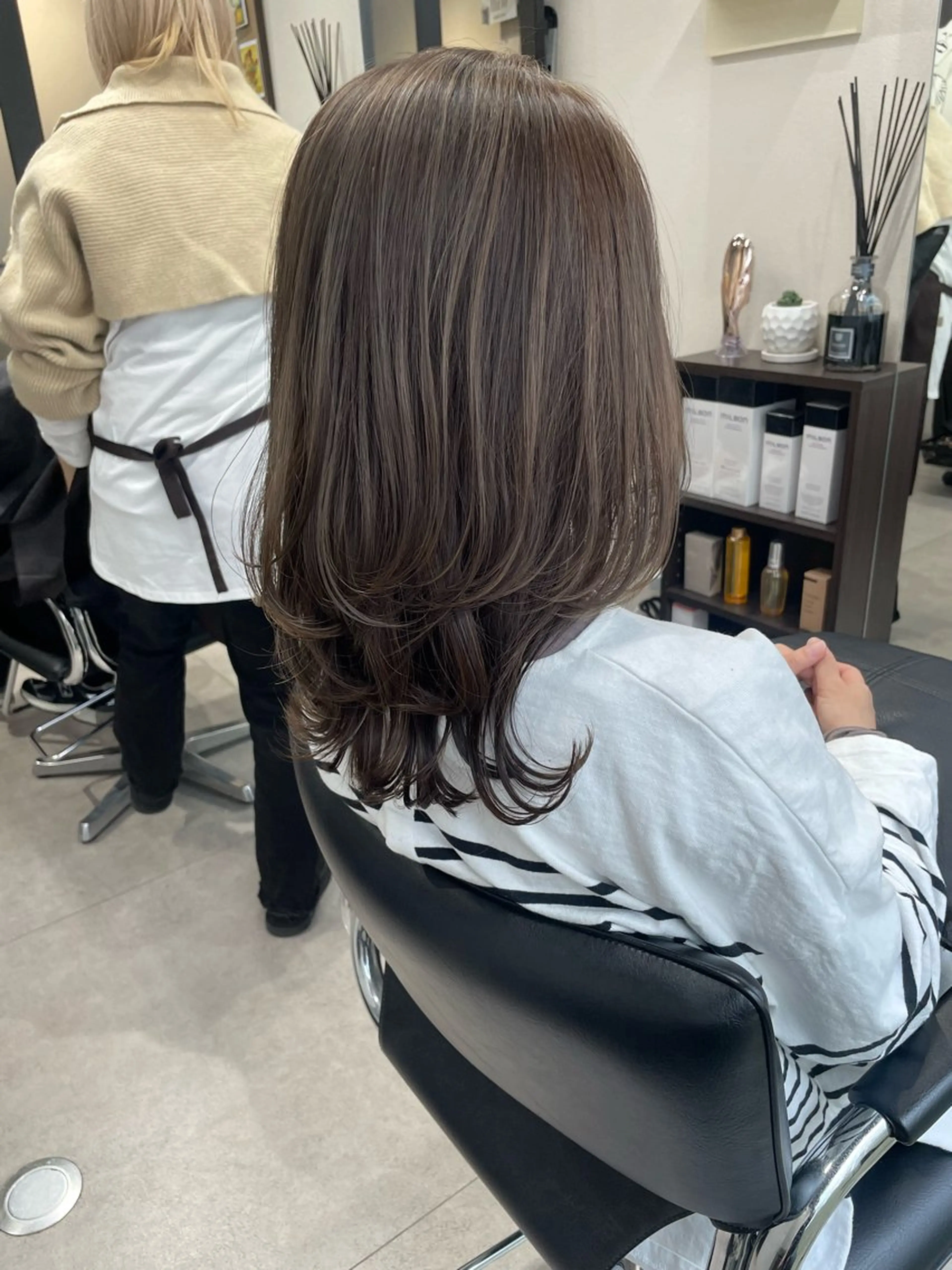 セミロング カラー カット ヘアカラー トリートメント 髪質改善will hairdesignのヘアスタイル