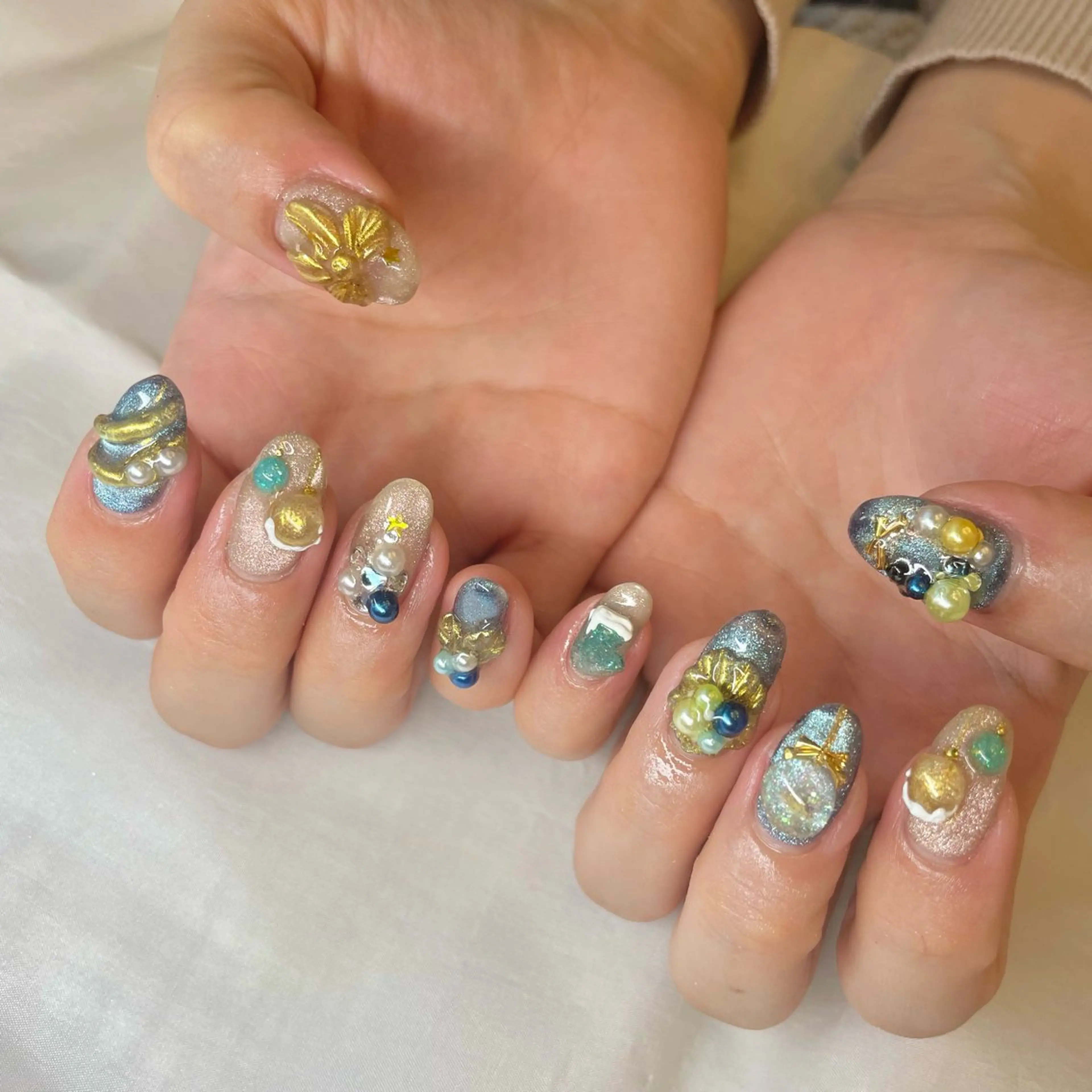 メンズ ネイル クリスマス 冬ネイル クリスマス nail&eye Aoのマツエク・マツパデザイン