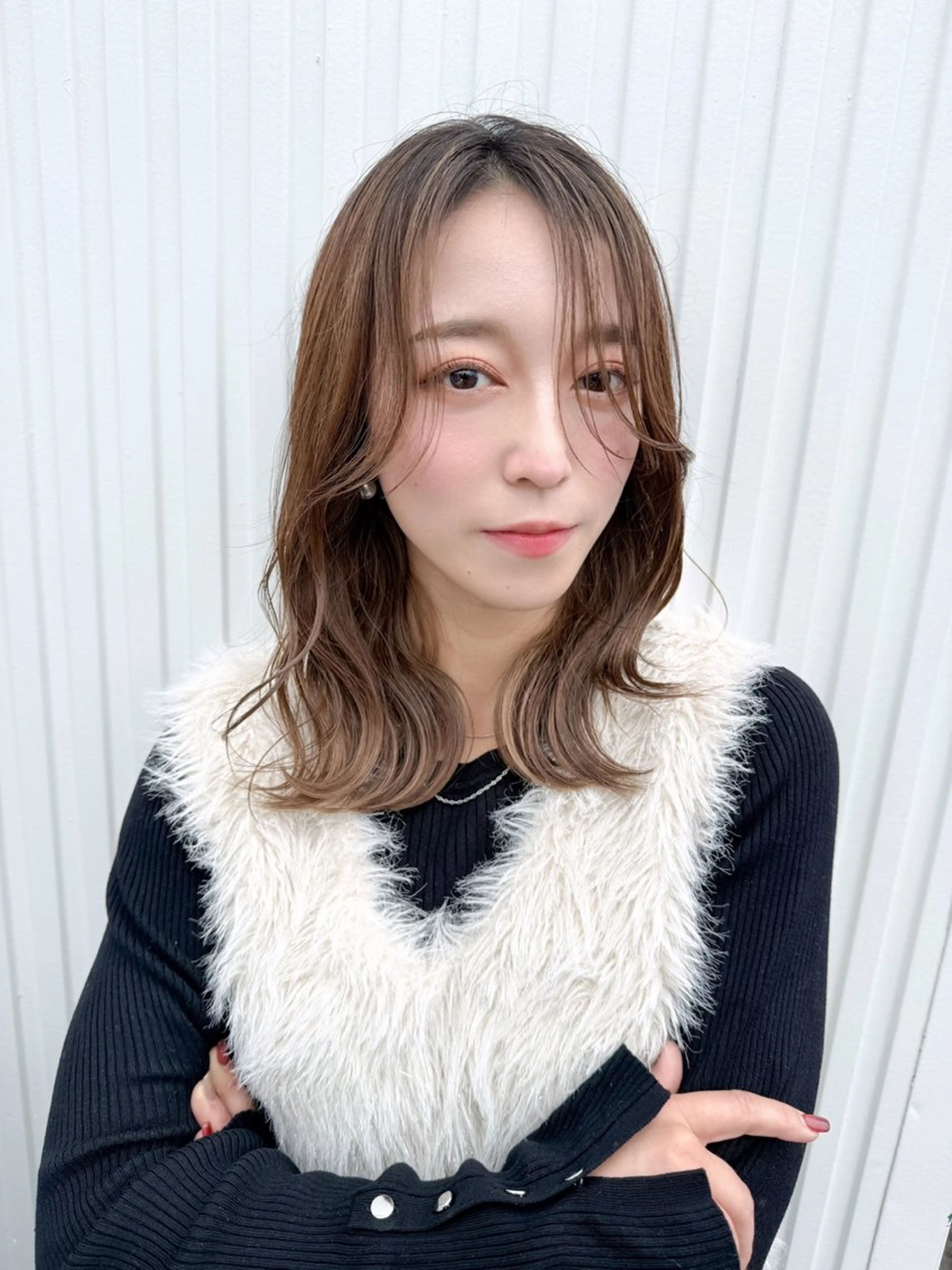 ミディアム ボブレイヤー ボブ くびれヘア ハイライト 髪質改善 ボブ・韓国レイヤー・ 縮毛矯正・内藤康太のヘアスタイル