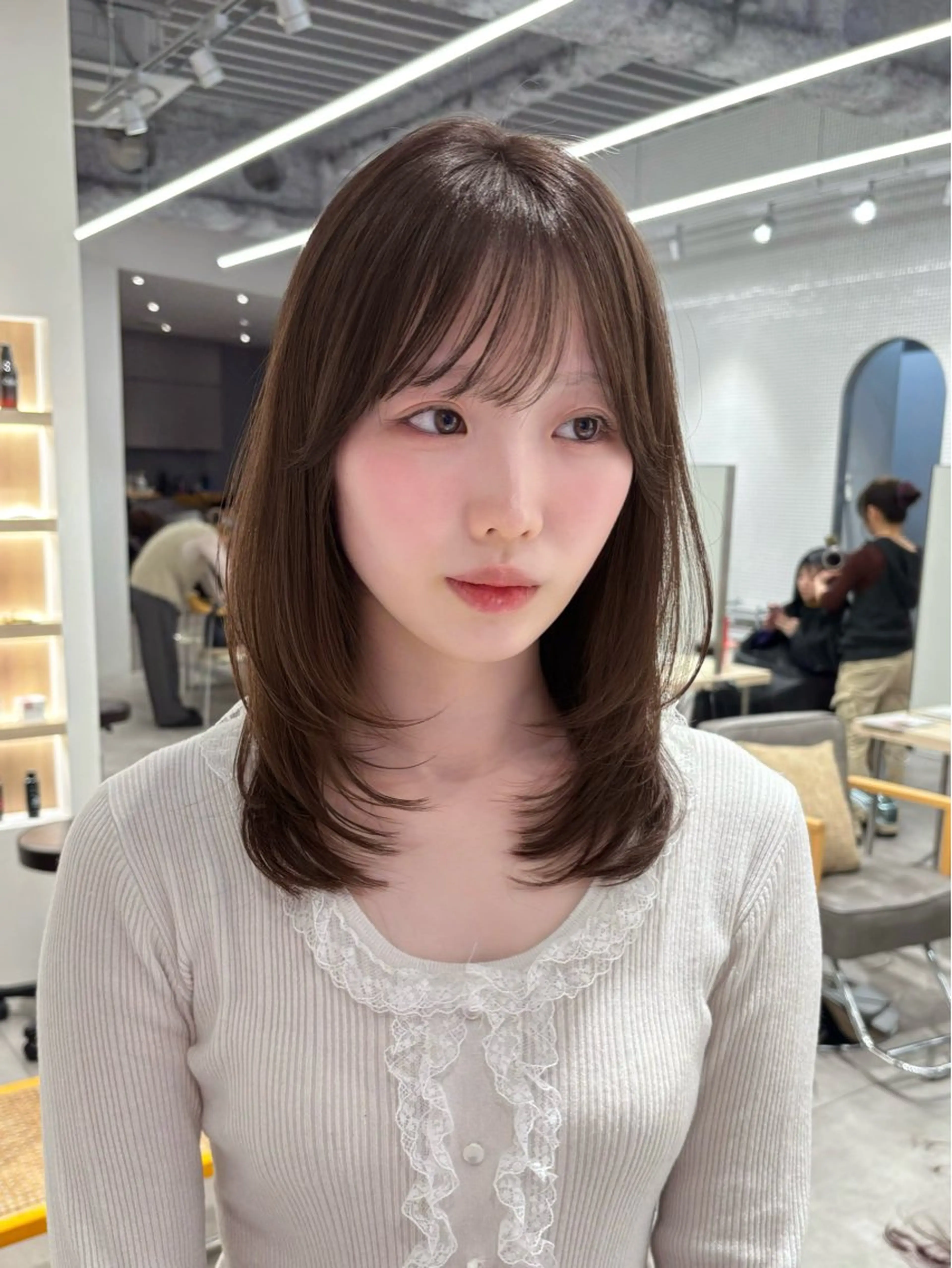 ミディアム カット ばんちなつ / ボブ/透明感カラーのヘアスタイル