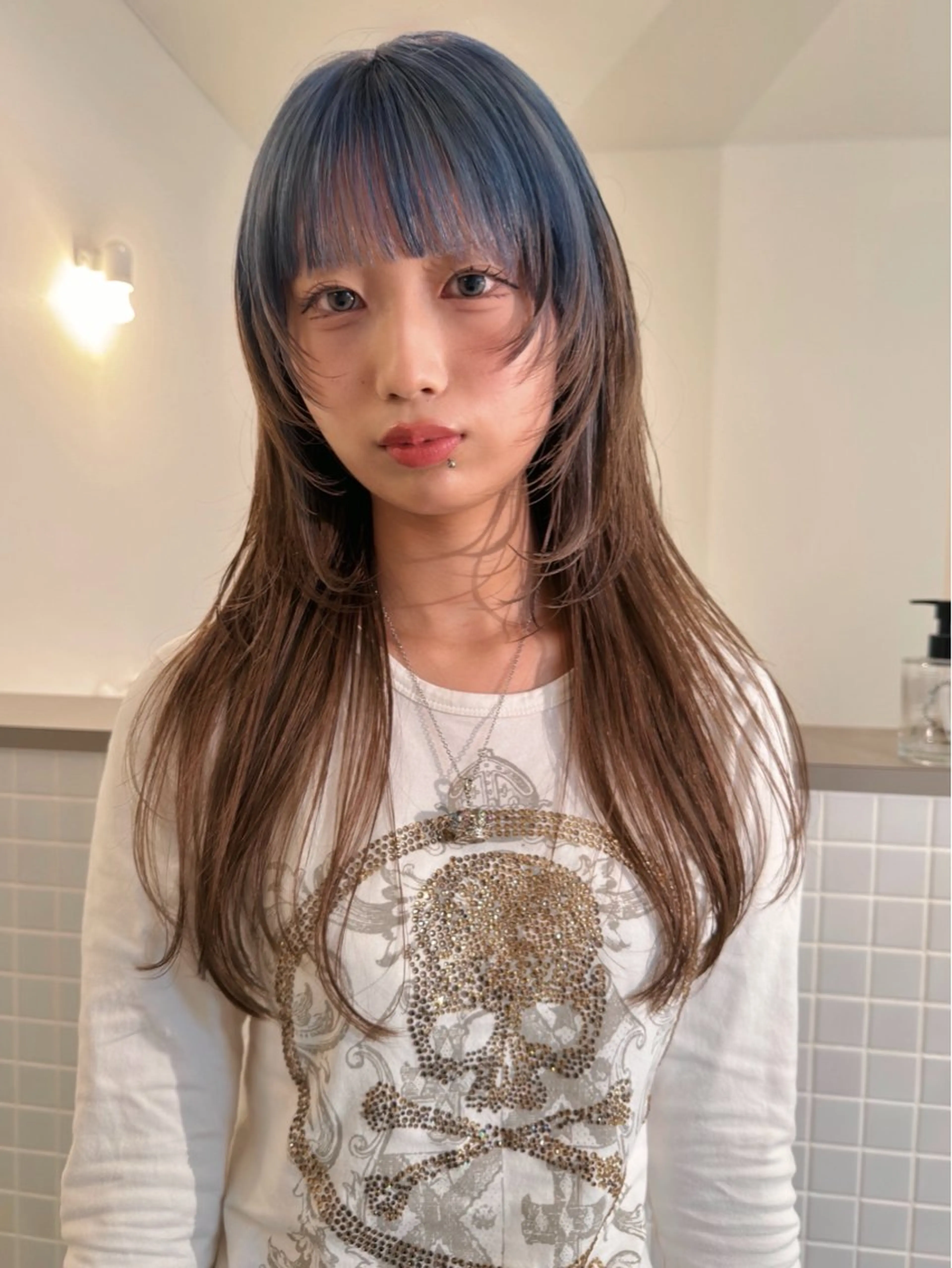 ショート カラー ブルーカラー レイヤーカット カット ヘアカラー トリートメント デザイン/レイヤー Kaito🐩/栄のヘアスタイル