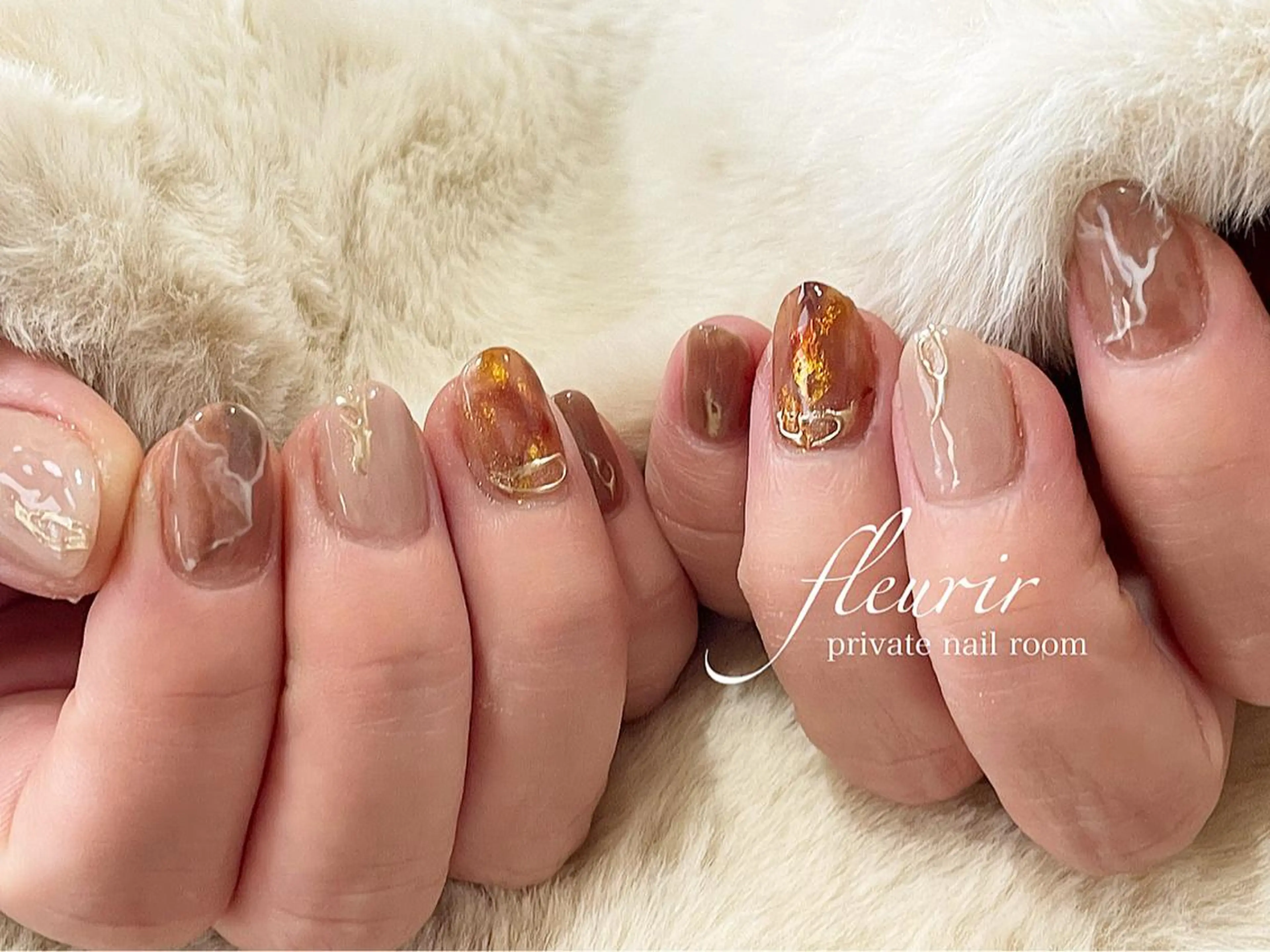 ネイル アートネイル べっ甲ネイル 長さ出し ジェルネイル ハードジェル フルリール 【プライベートサロンのネイルデザイン