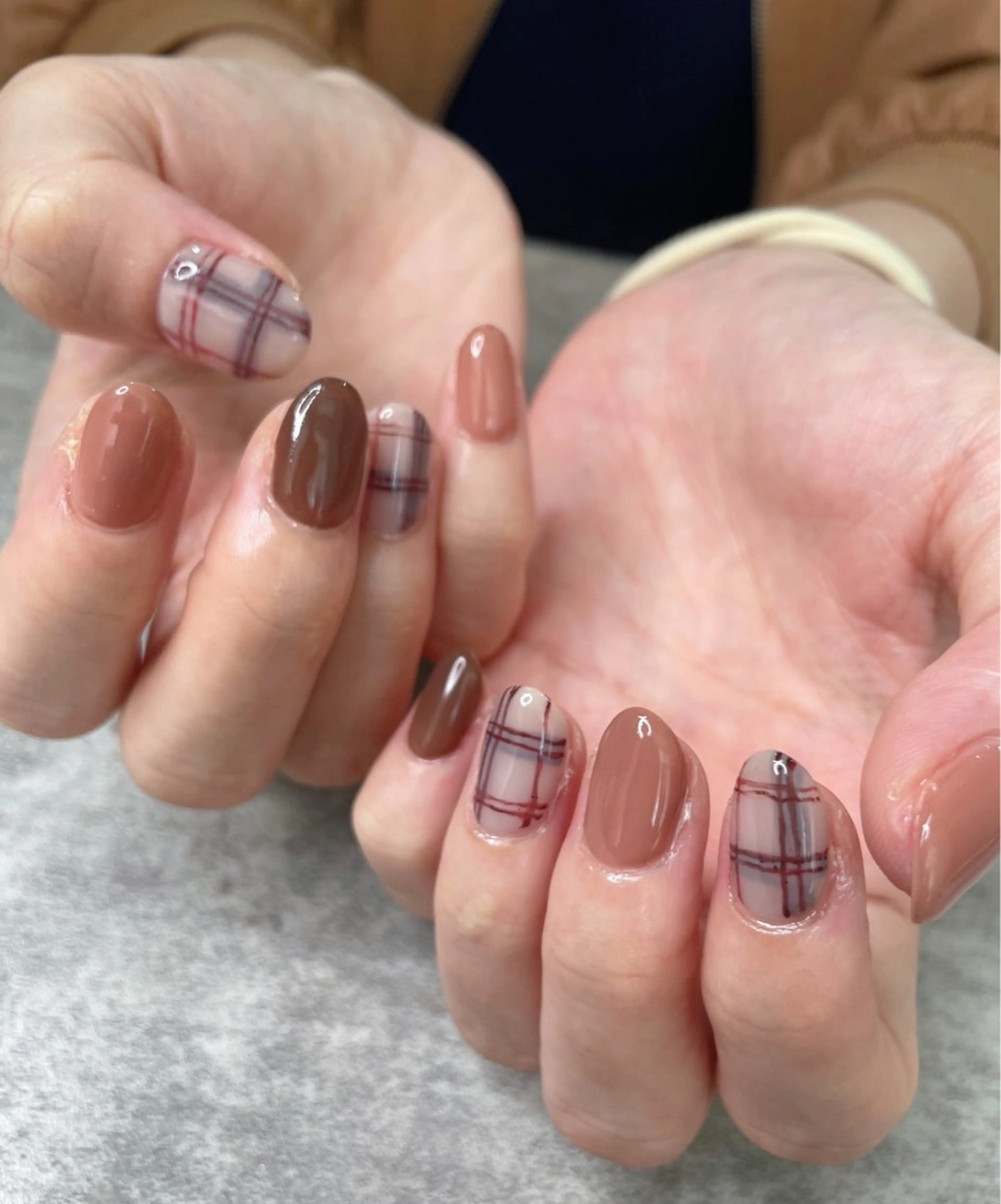 ネイル ブラウン ハンドネイル ma riのネイルデザイン