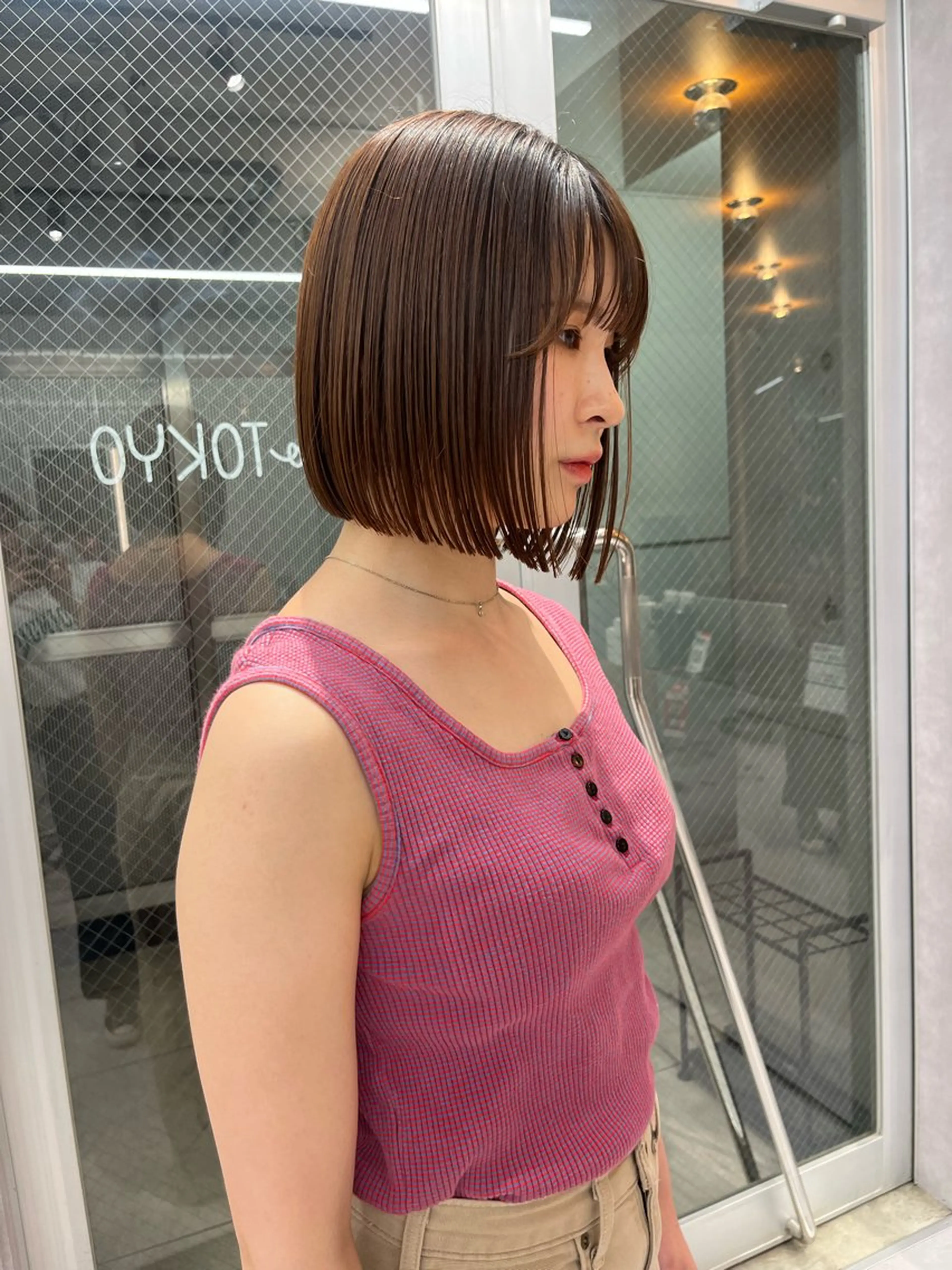 ミディアム カラー 韓国ボブ＆顔まわり レイヤー♡TOMOEのヘアスタイル