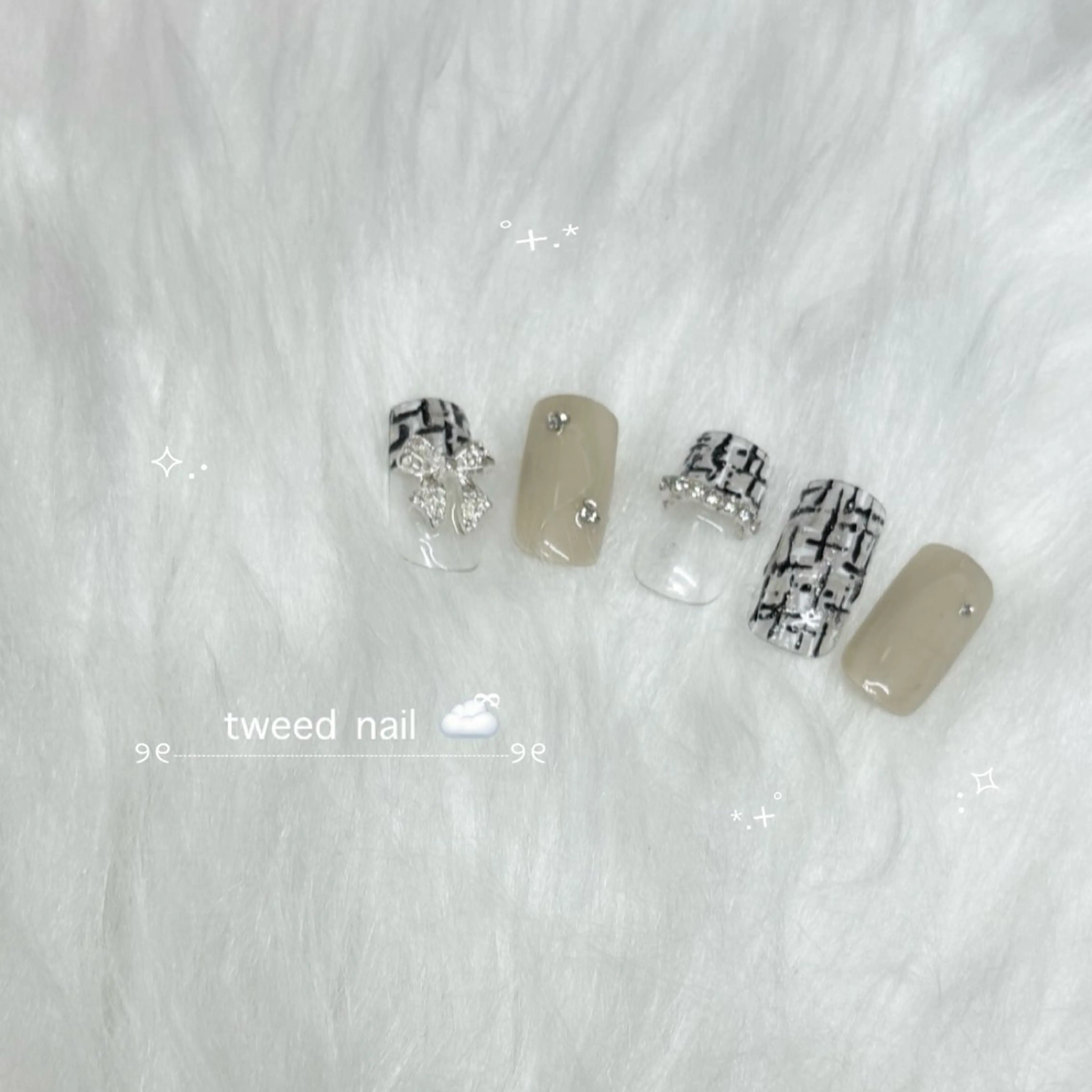 ネイル ツイードネイル Vante梅田店所属・Vante Momo   梅田のネイルデザイン