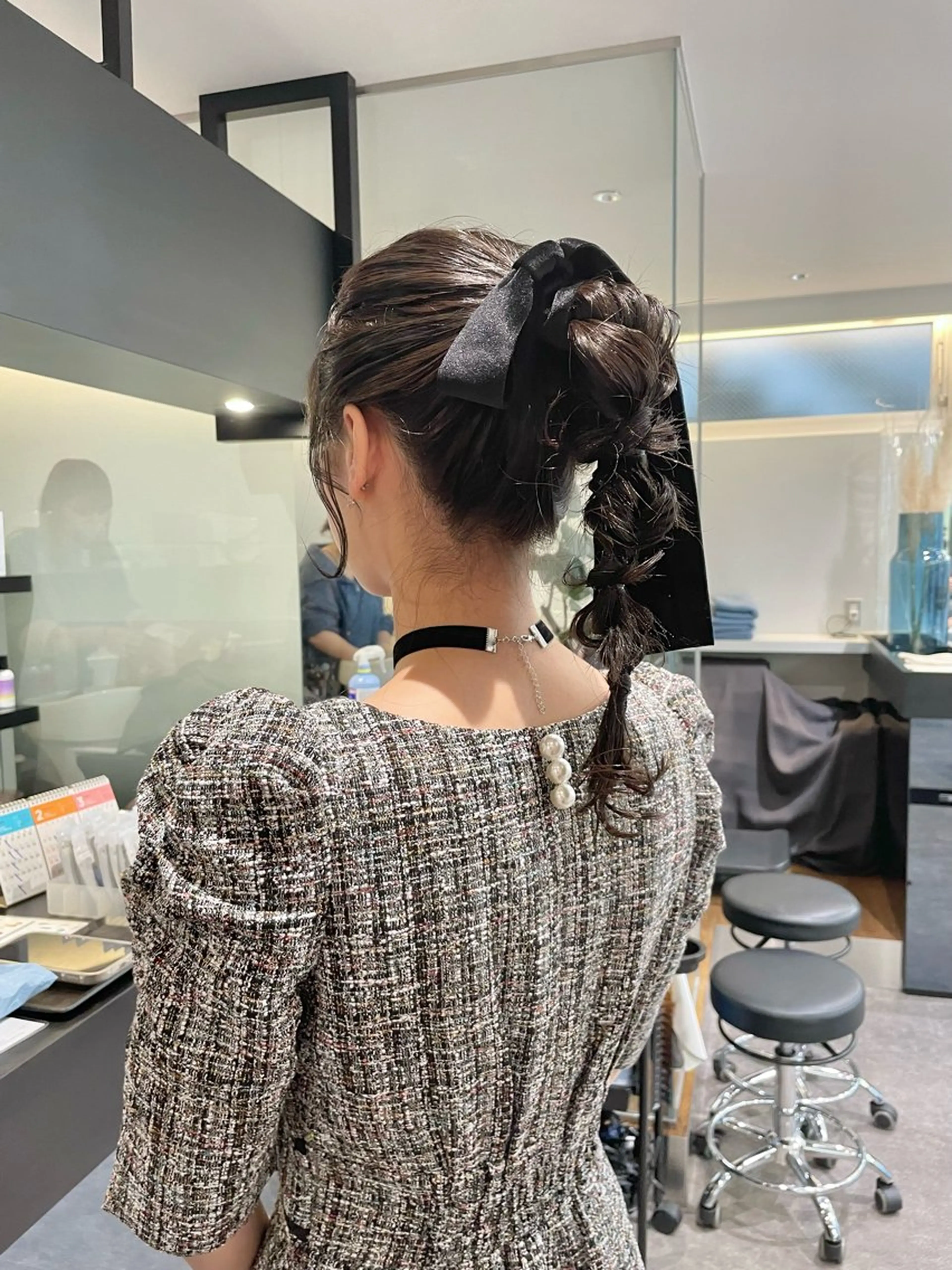 セミロング ヘアアレンジ ポニーテール ダブルカラー🦖 /髪質改善⚡️しおりのヘアスタイル