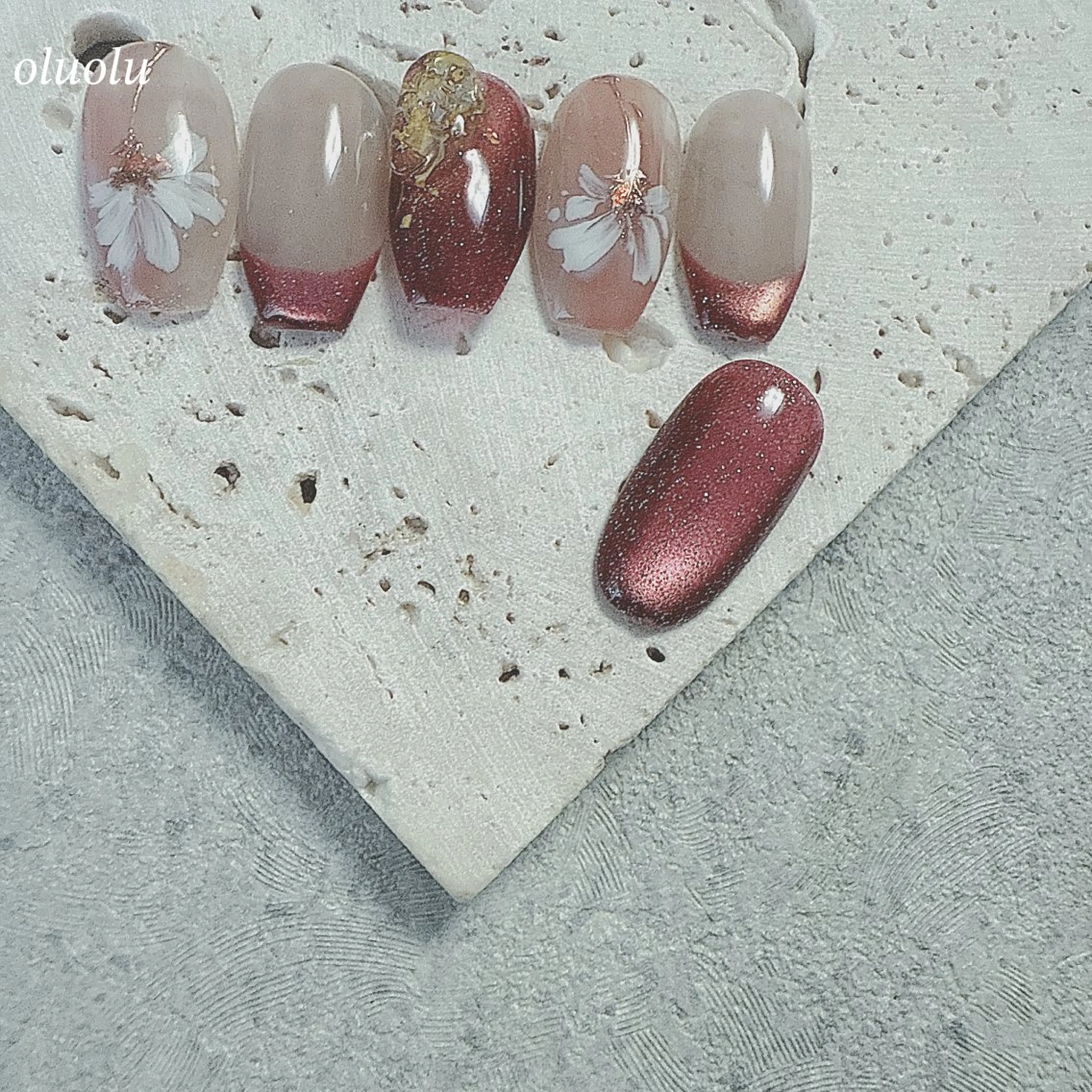 ネイル アートネイル フラッシュネイル フラワーネイル ジェルネイル マグネットネイル ハンドネイル 大村 紬華のネイルデザイン