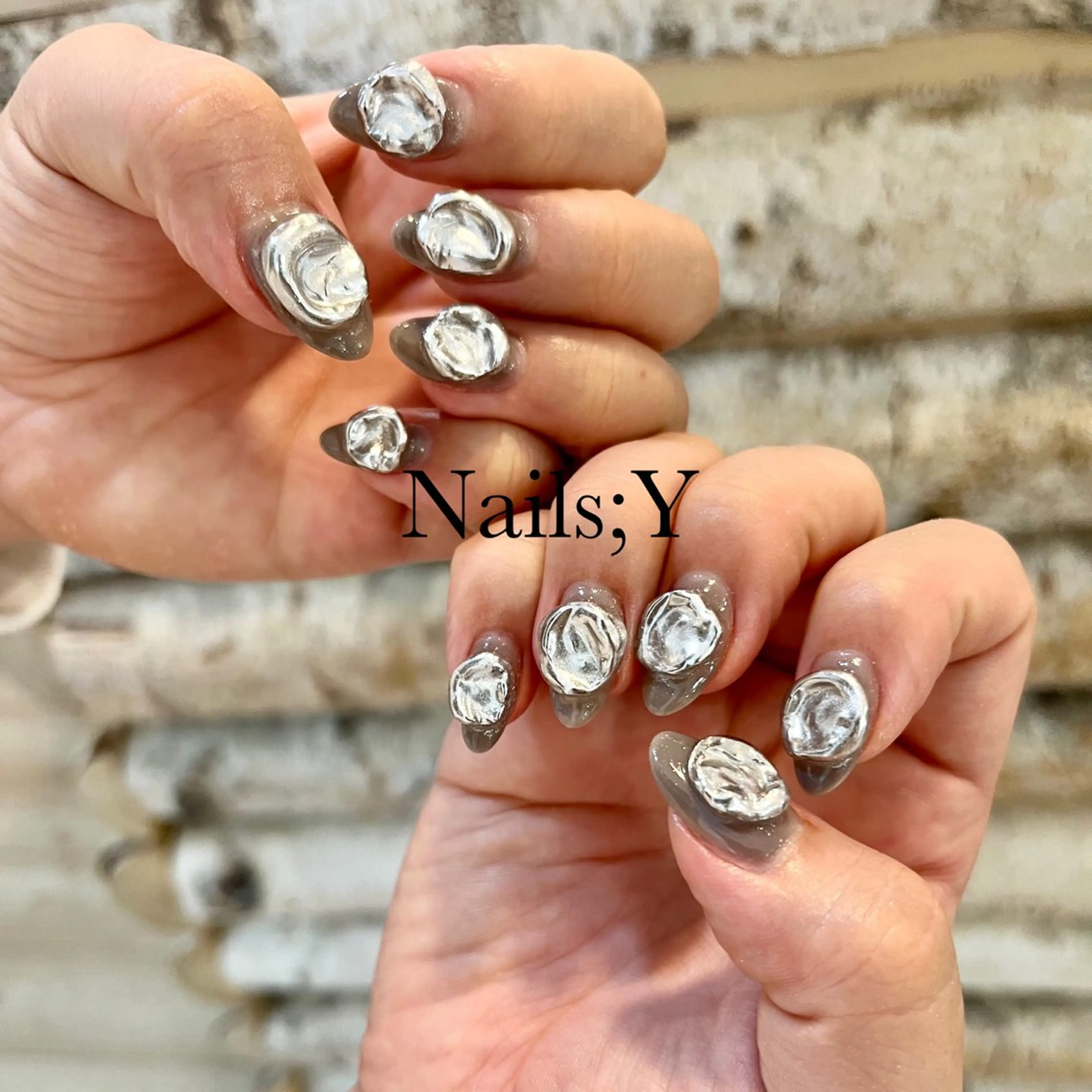 ネイル ジェルネイル 持ち込み パラジェル シルバー yo koのネイルデザイン