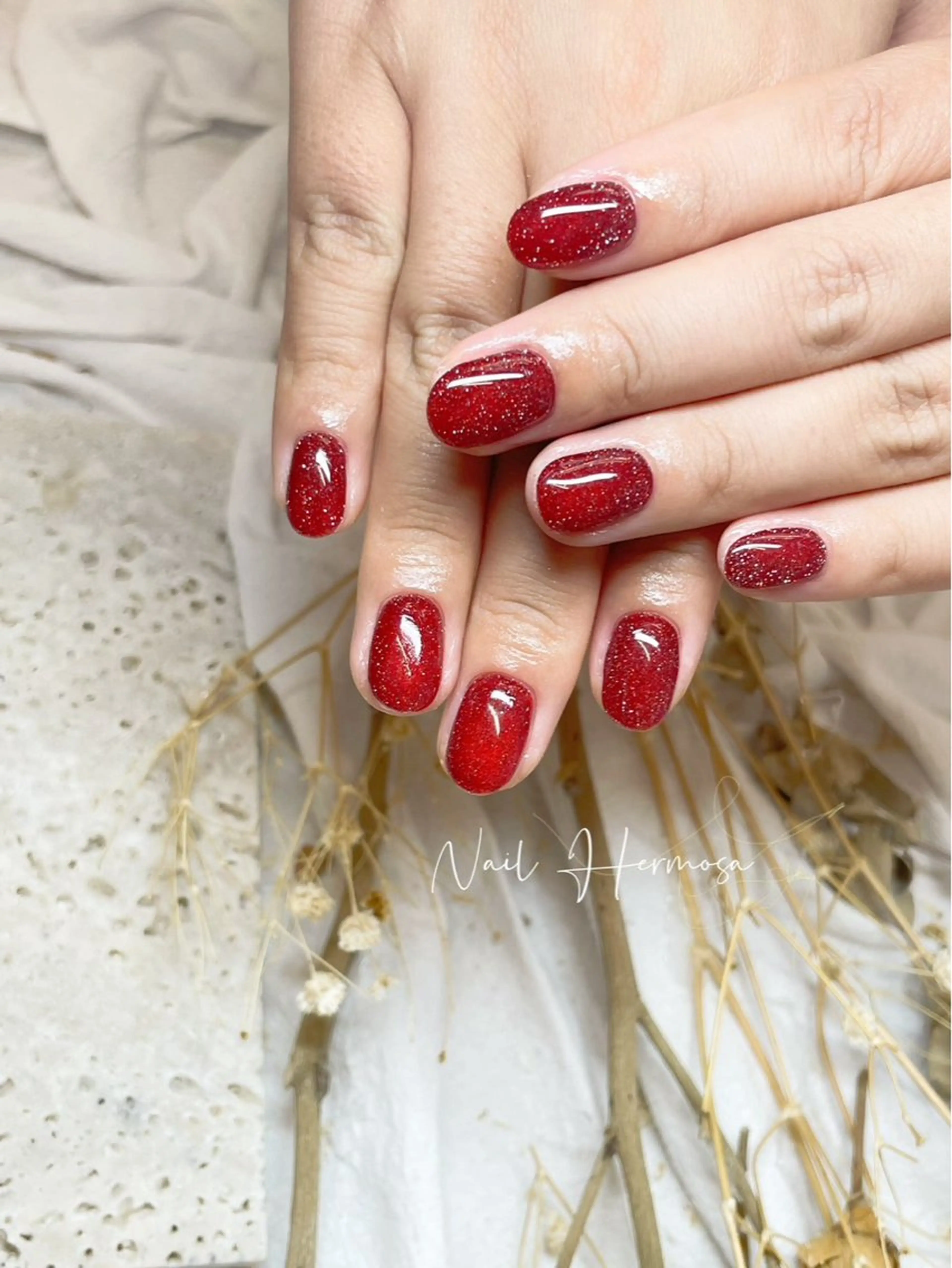 ネイル 長さ出し フラッシュネイル フットネイル ジェルネイル マグネットネイル ハンドネイル エルモサ YURIKAのネイルデザイン