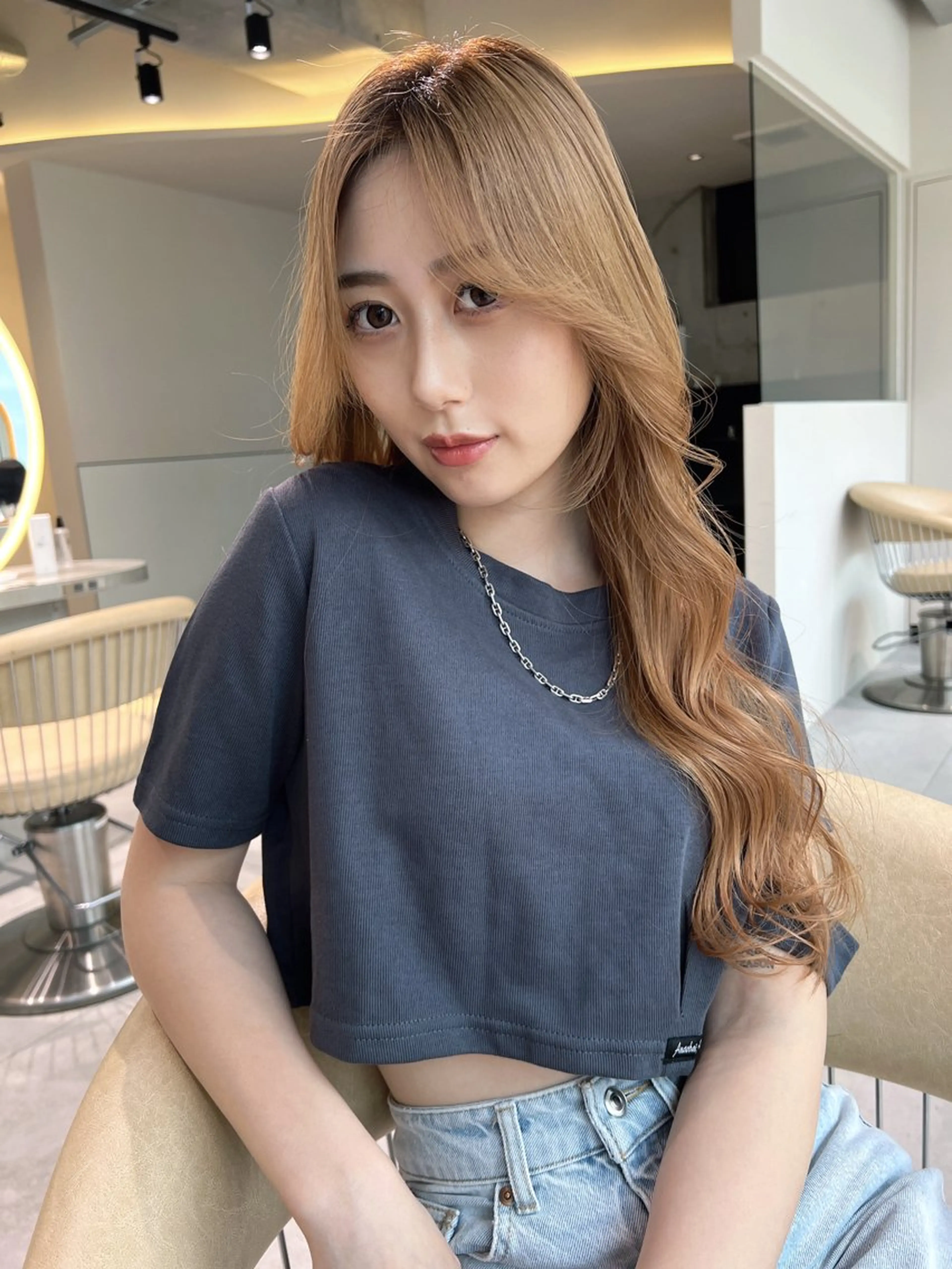 ロング カラー 髪質改善 カット ヘアカラー トリートメント 福岡縮毛矯正✨️ ストレート 向井和輝のヘアスタイル