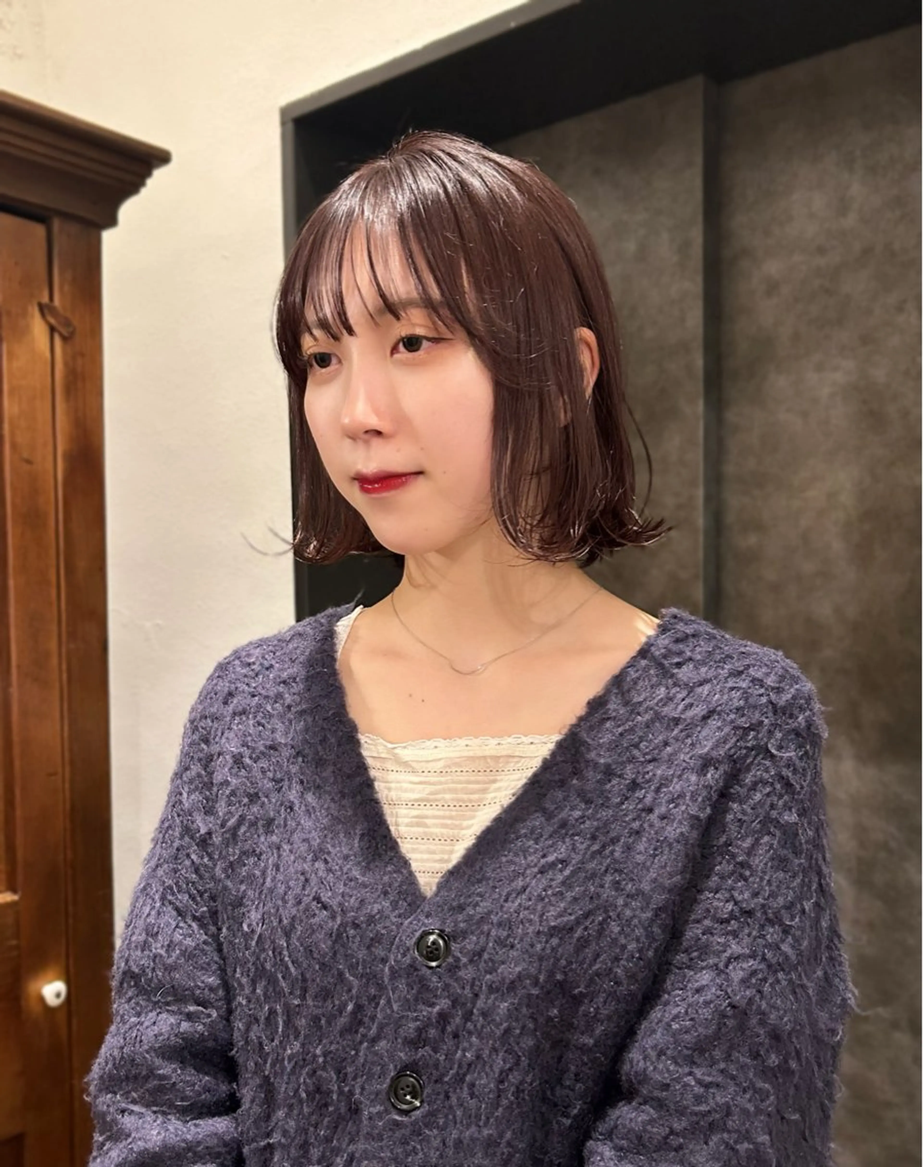 ミディアム カラー ブラウンカラー ラベンダーカラー ボブ 韓国風ヘア カット ヘアカラー tete nico所属・似合わせ/ヘアカラー nanami🌸のヘアスタイル