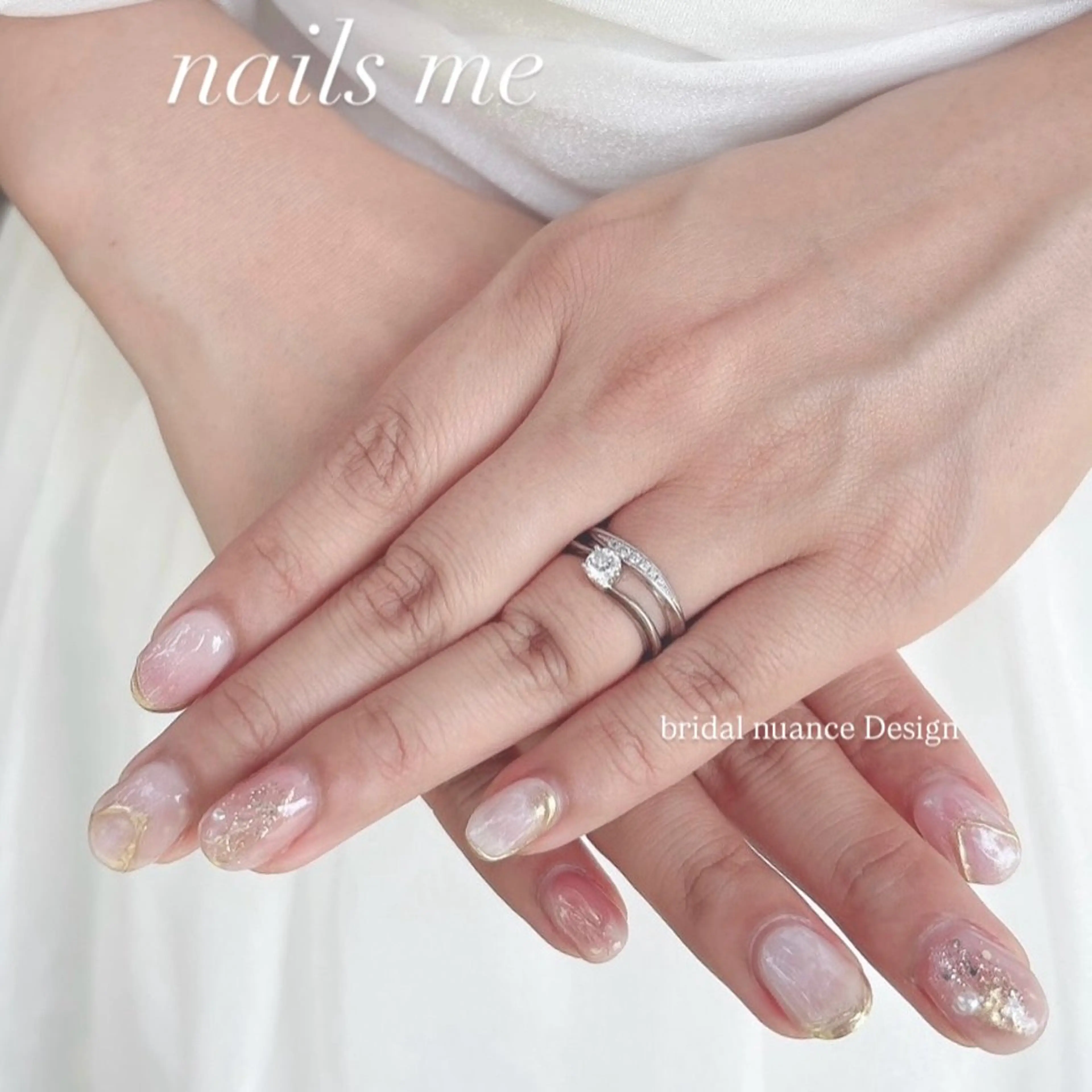 ネイル ニュアンスネイル ブライダルネイル ハンドネイル nails 🎀meのネイルデザイン