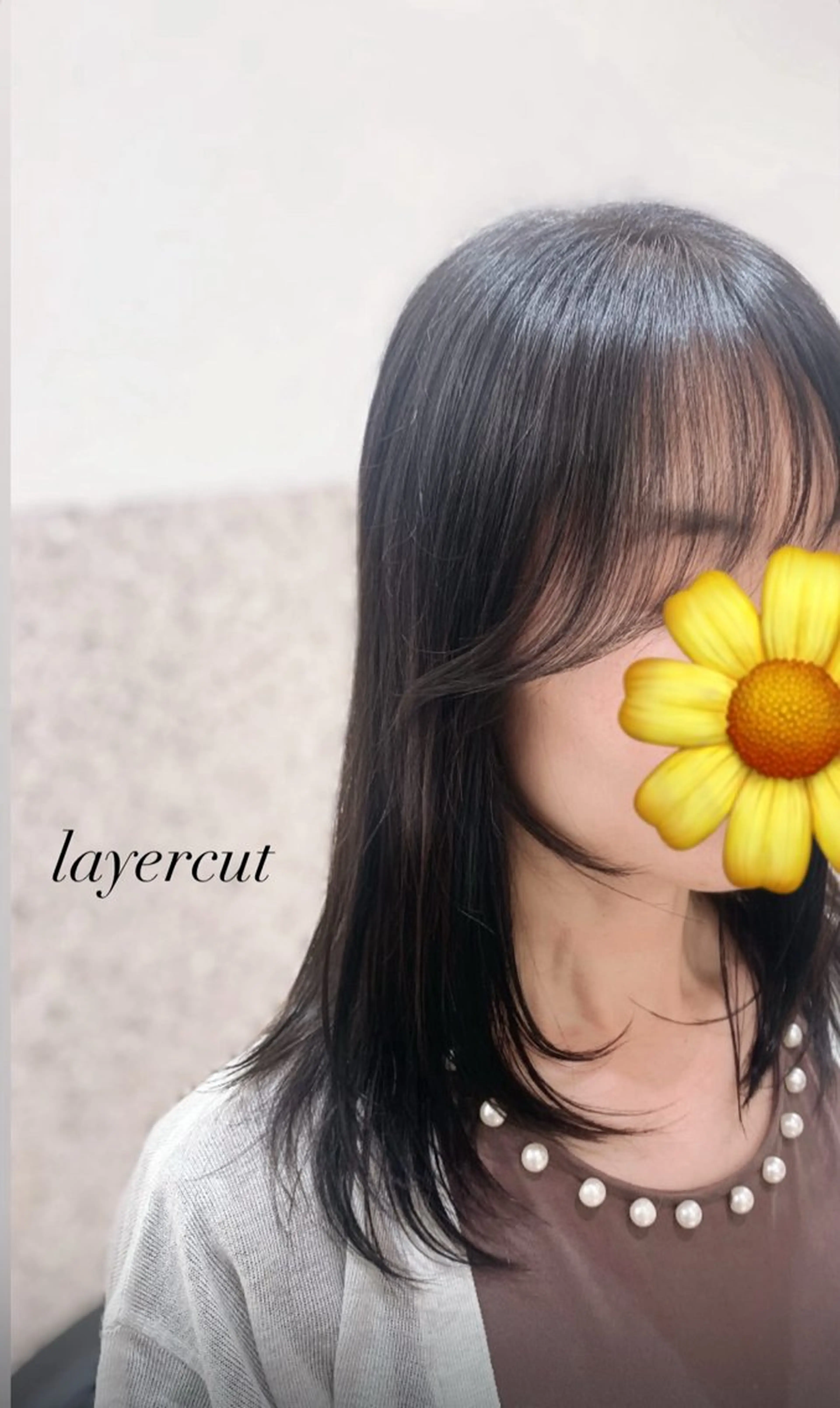 セミロング 顔周りカット レイヤーカット 佐藤 生基のヘアスタイル