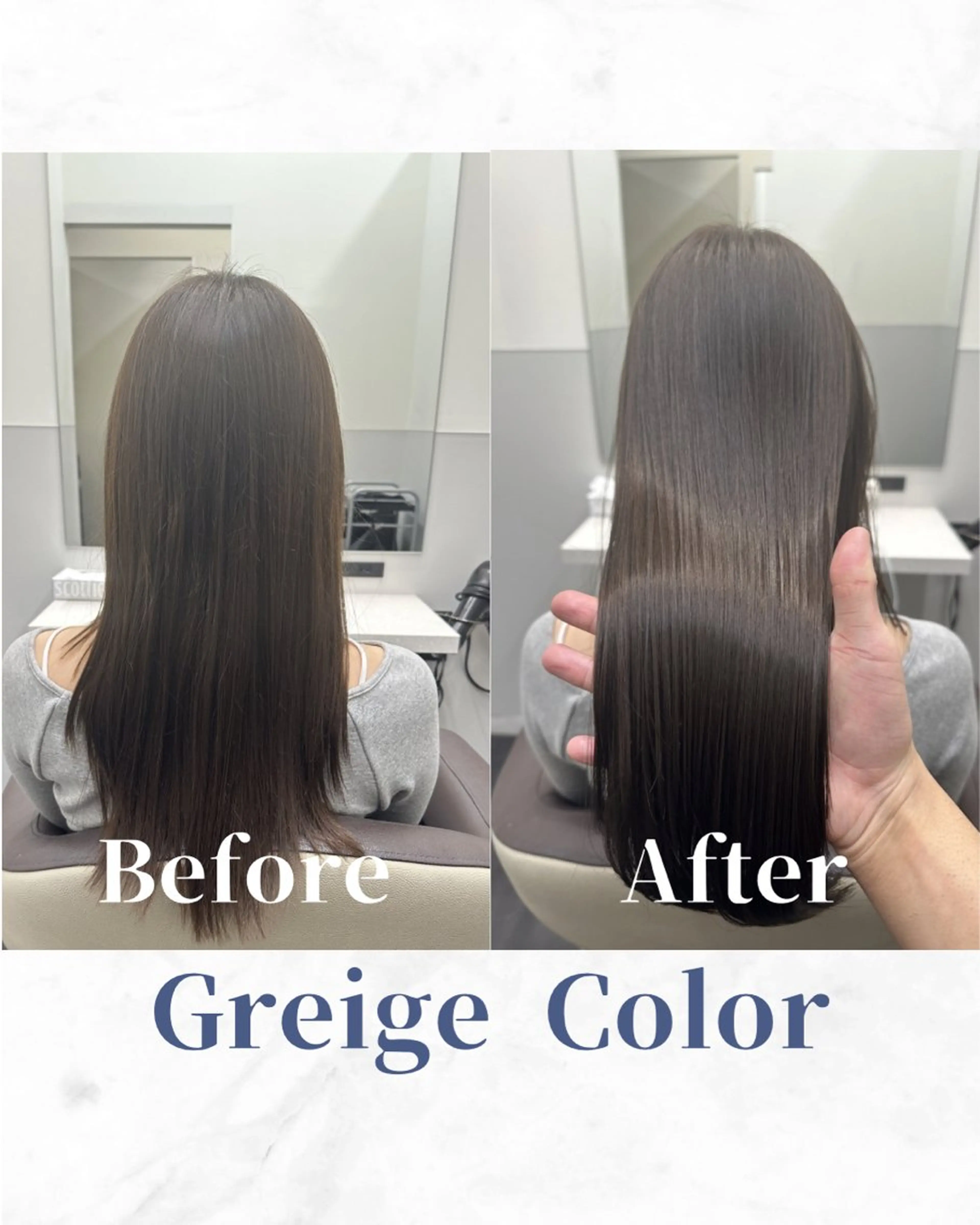 ロング カラー 透明感カラー グレージュ 髪質改善 トリートメント カット ヘアカラー トリートメント 【美髪矯正 /髪質改善】RINのヘアスタイル