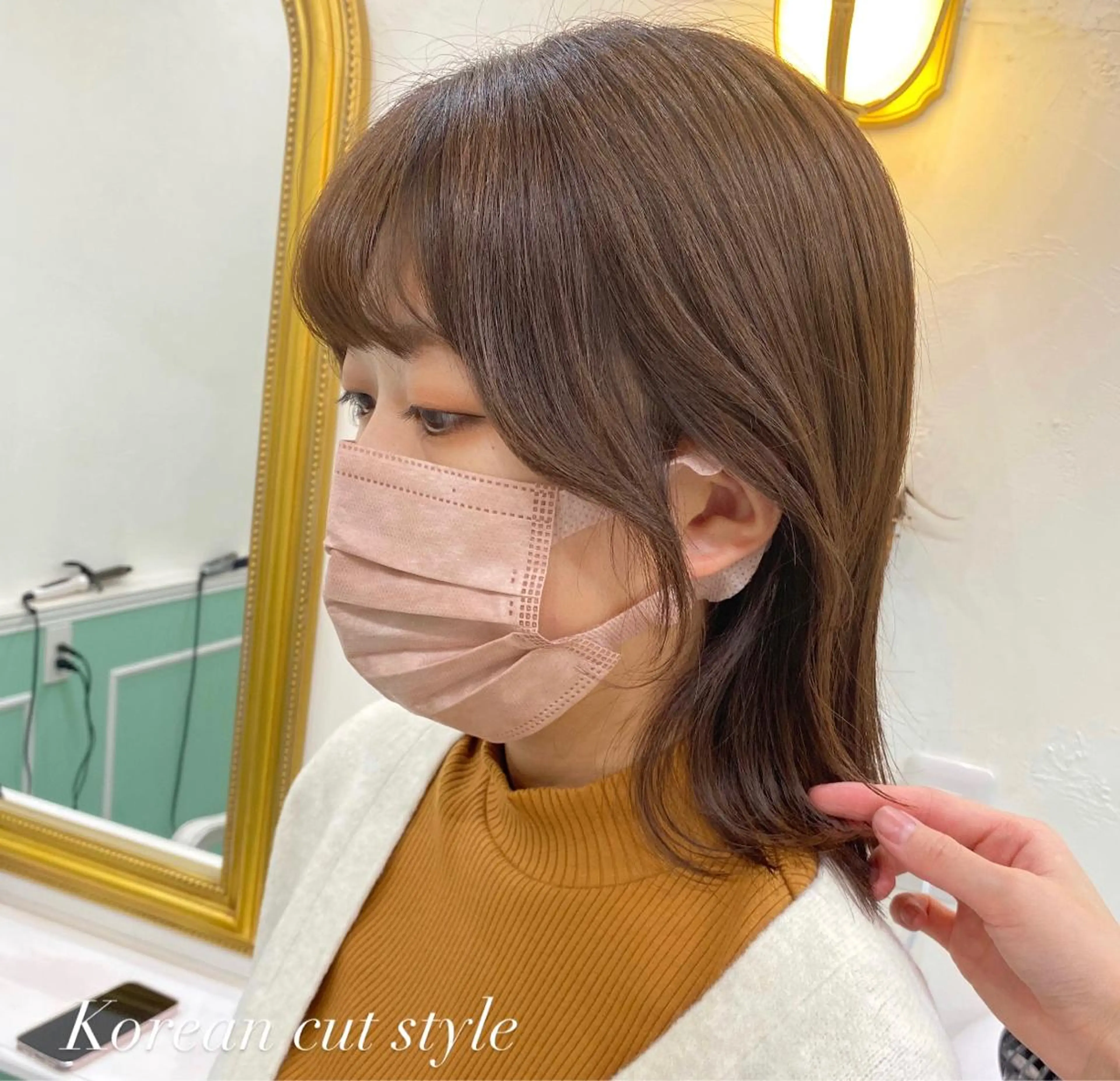 ミディアム 韓国風ヘア flen所属・𖤣𖥧𖥣𖥧田中 姫乃𖤣𖥧𖥣𖡡のヘアスタイル