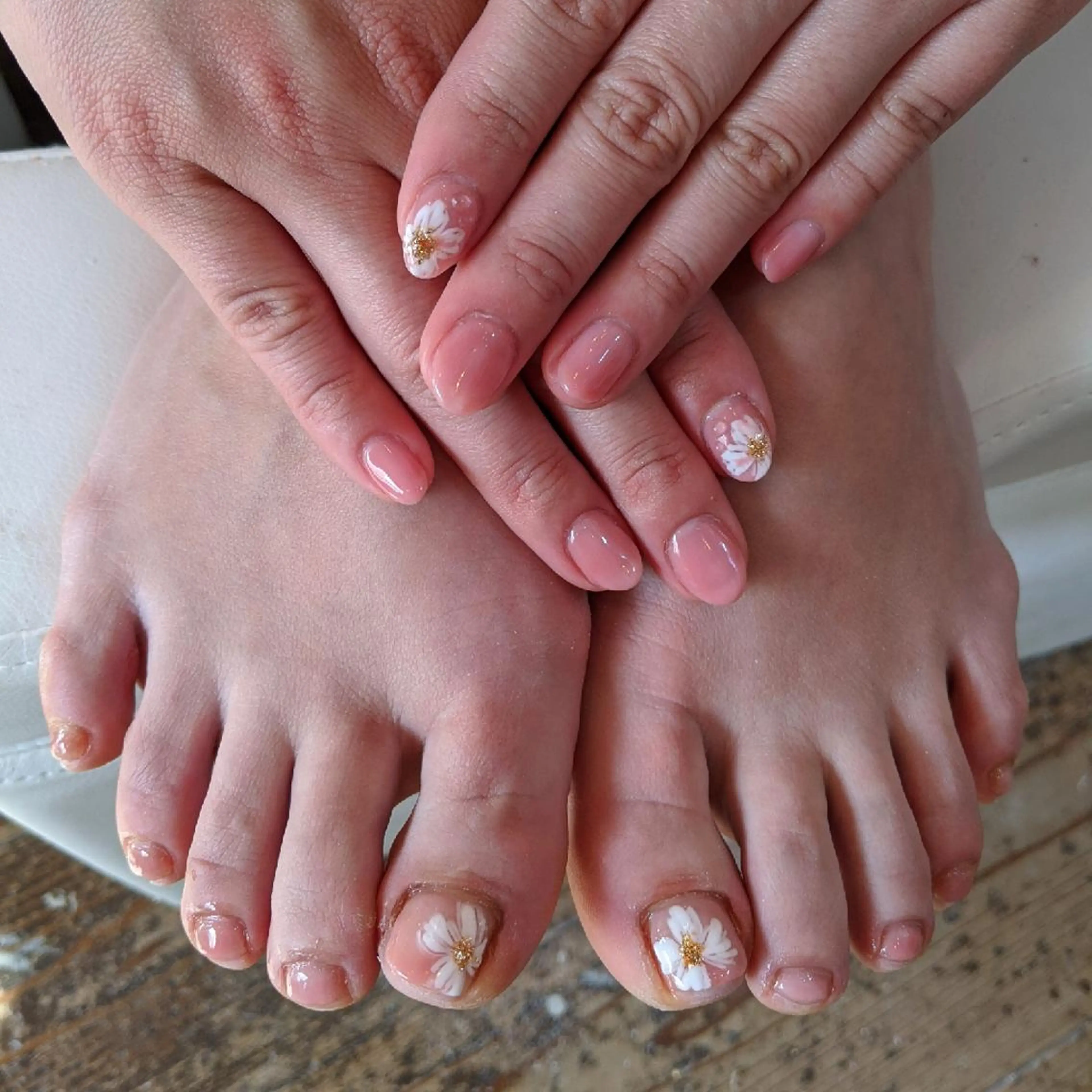 ネイル フットネイル おそろいネイル ハンドネイル フットネイル private salon mieのネイルデザイン