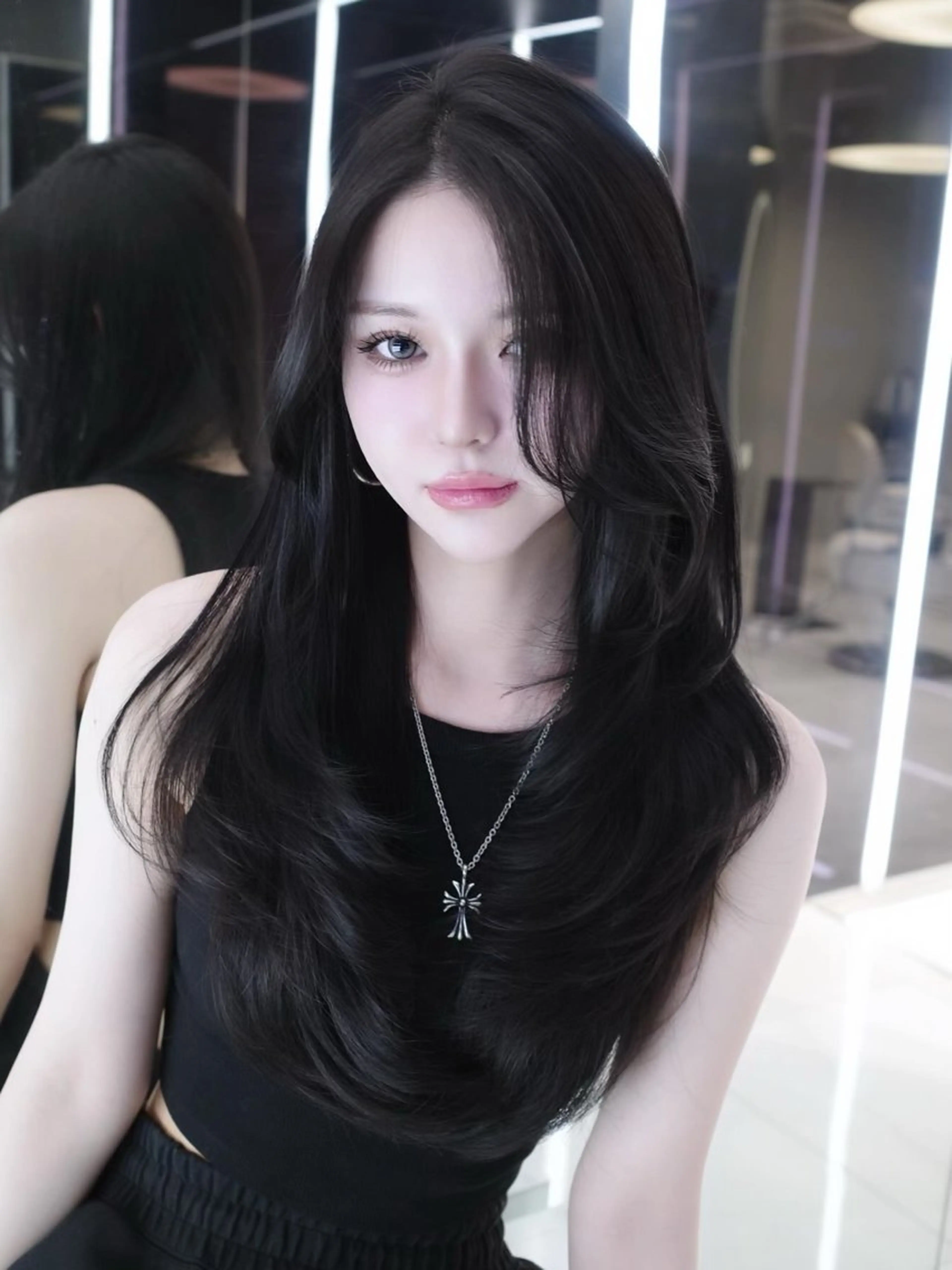 ロング カラー ヘアアレンジ トリートメント RioN/網紅ヘア 🩶透明感艶カラーのヘアスタイル