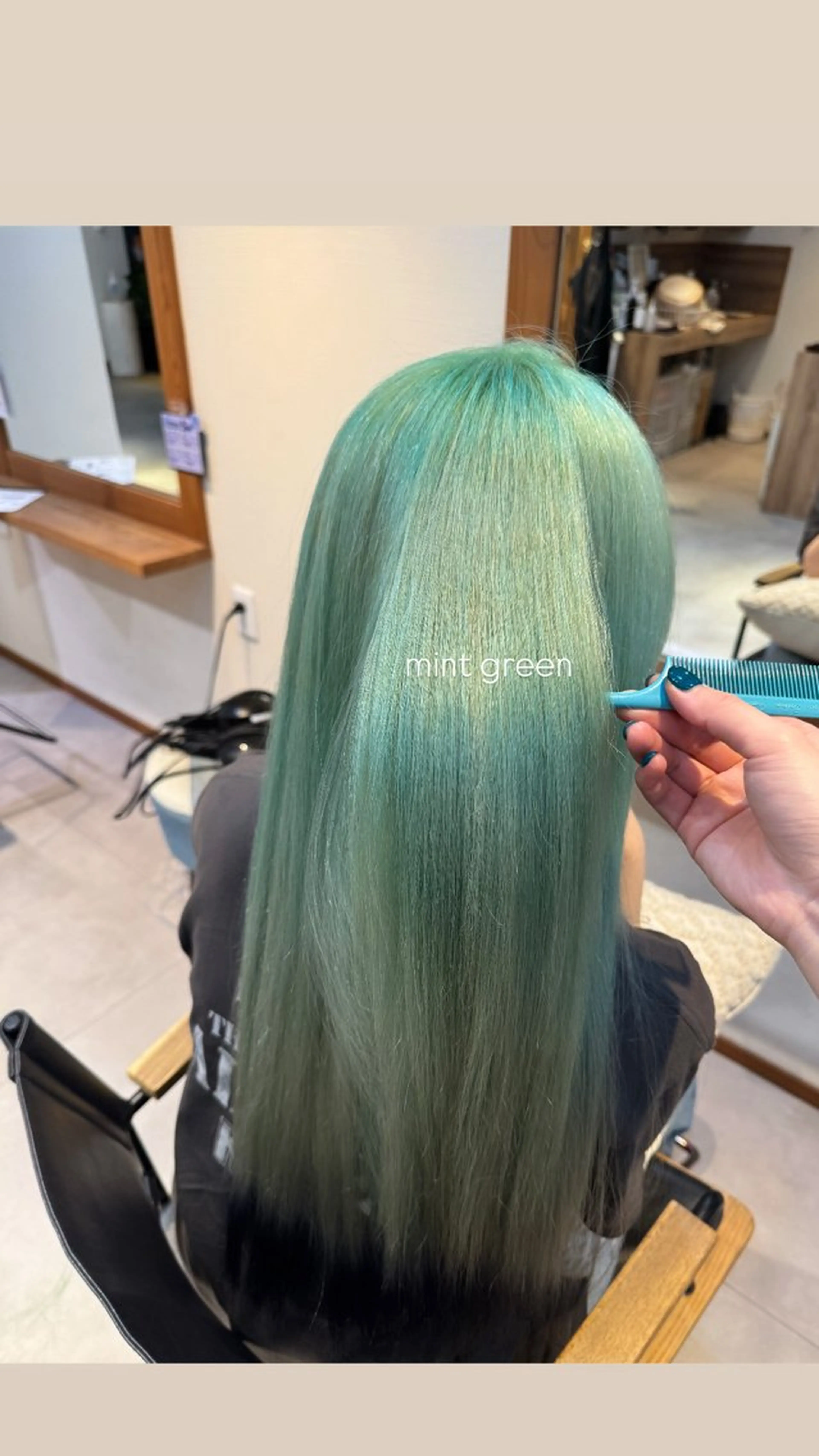 カラー ブリーチ ミント ミントグリーン Revie  hair所属・Hiyori/透明感 /ボブ/矢場町のヘアスタイル
