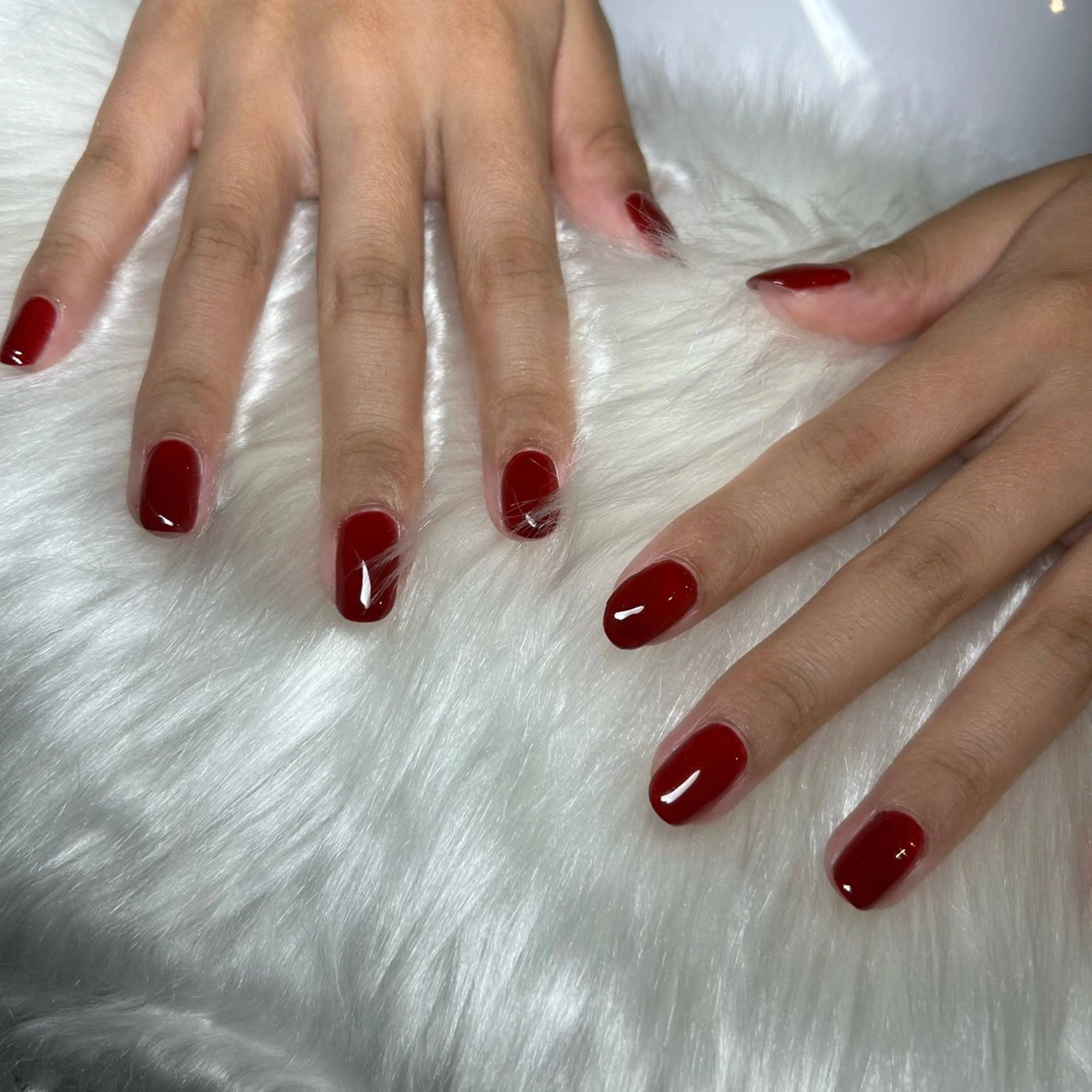 自爪ネイル、ワンカラーのみの写真