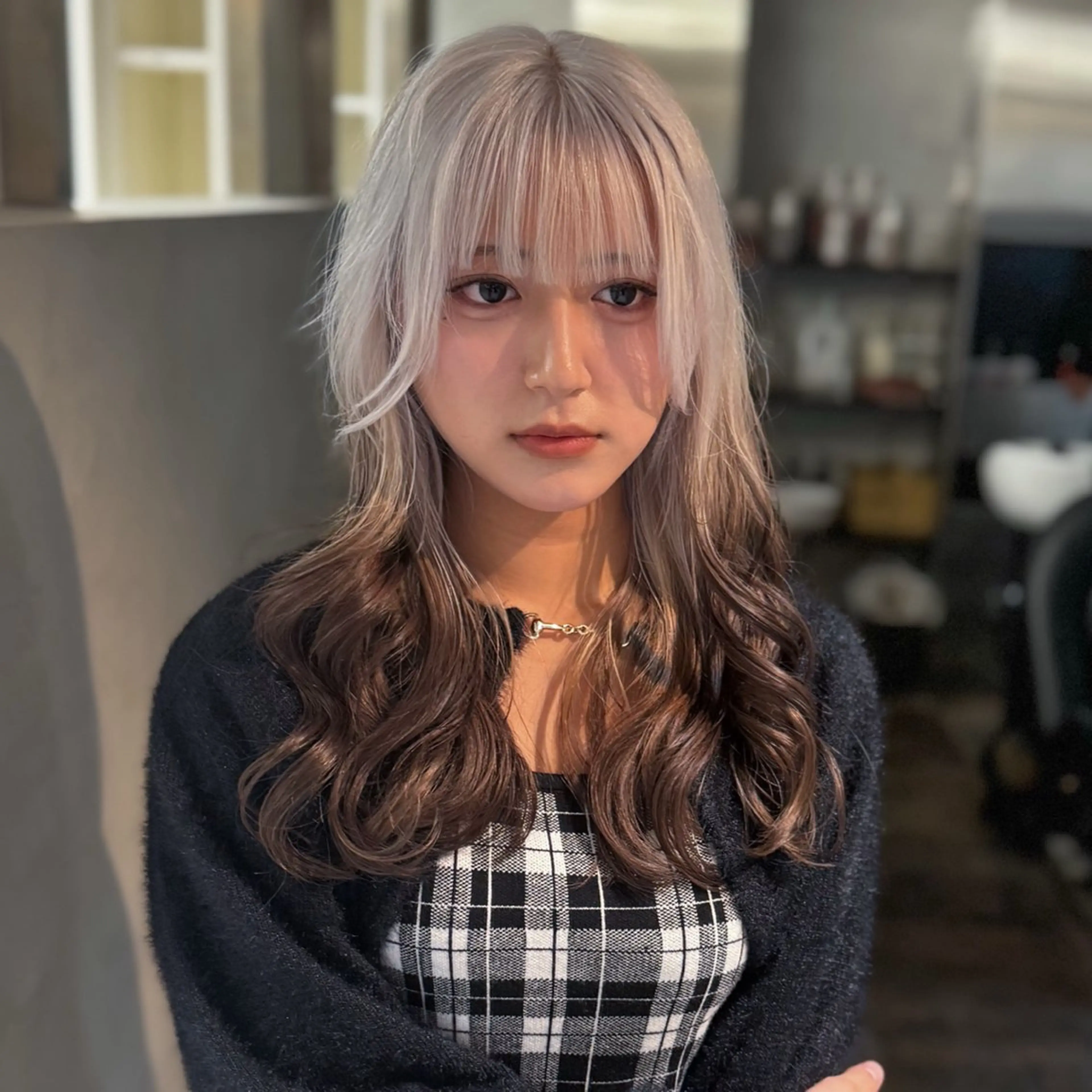 セミロング カラー ヘアカラー ハイトーン/デザイン カラー/悠斗のヘアスタイル