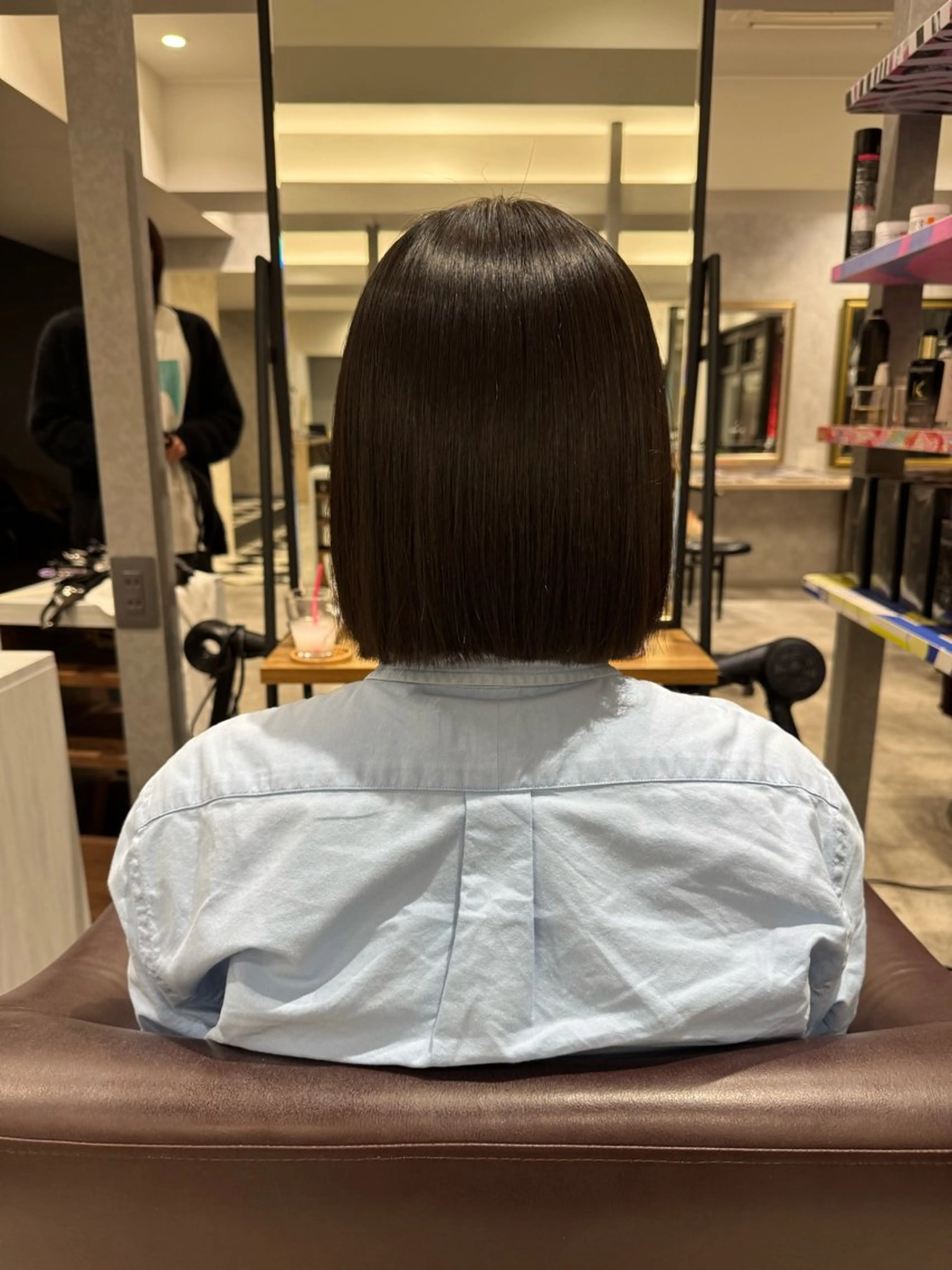 ミディアム パーマ 縮毛矯正 大名/透明感カラー/ 中明度カラー/徹平のヘアスタイル