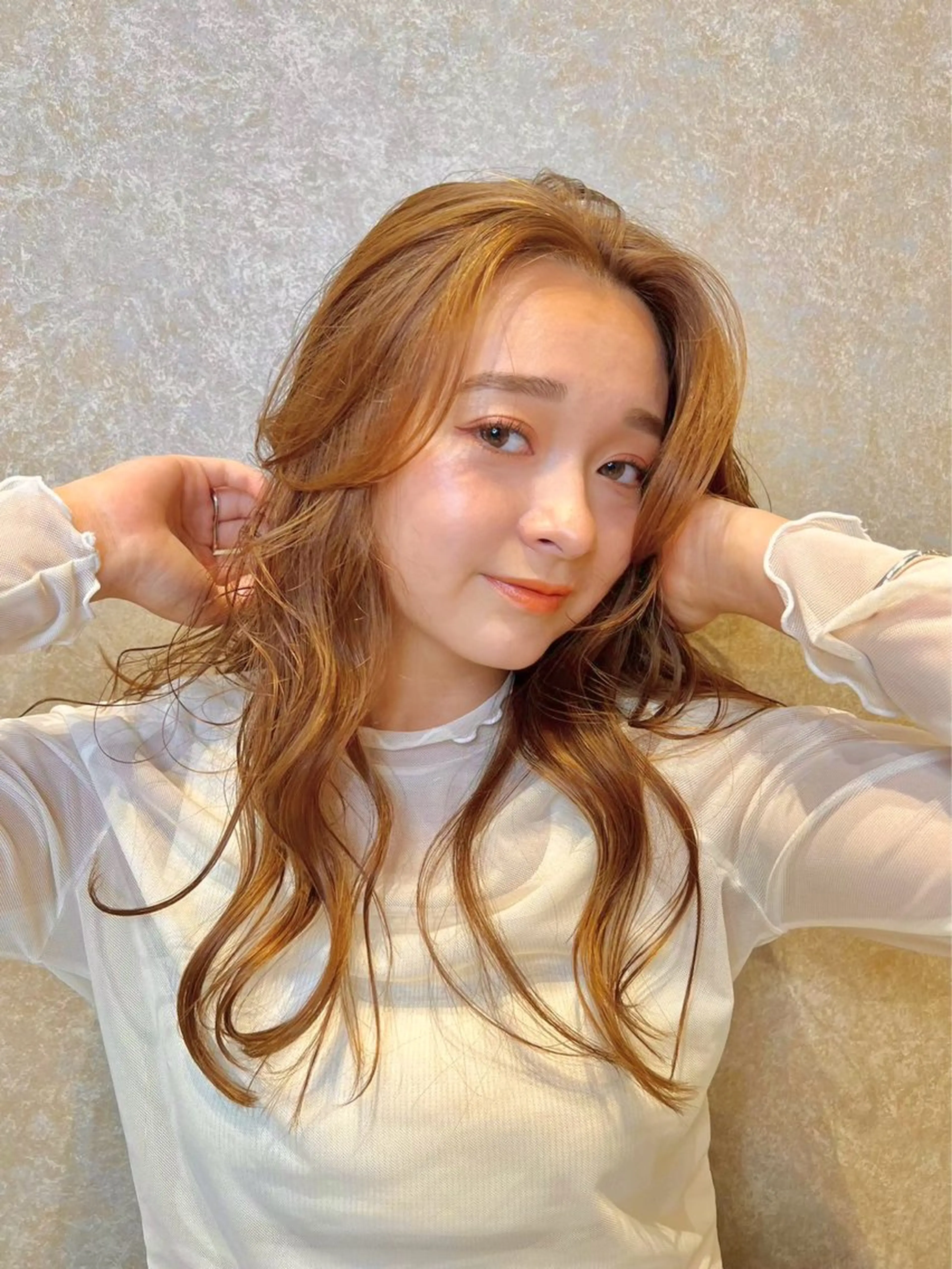 ロング カット ヘアカラー トリートメント 片柳 美友季のヘアスタイル