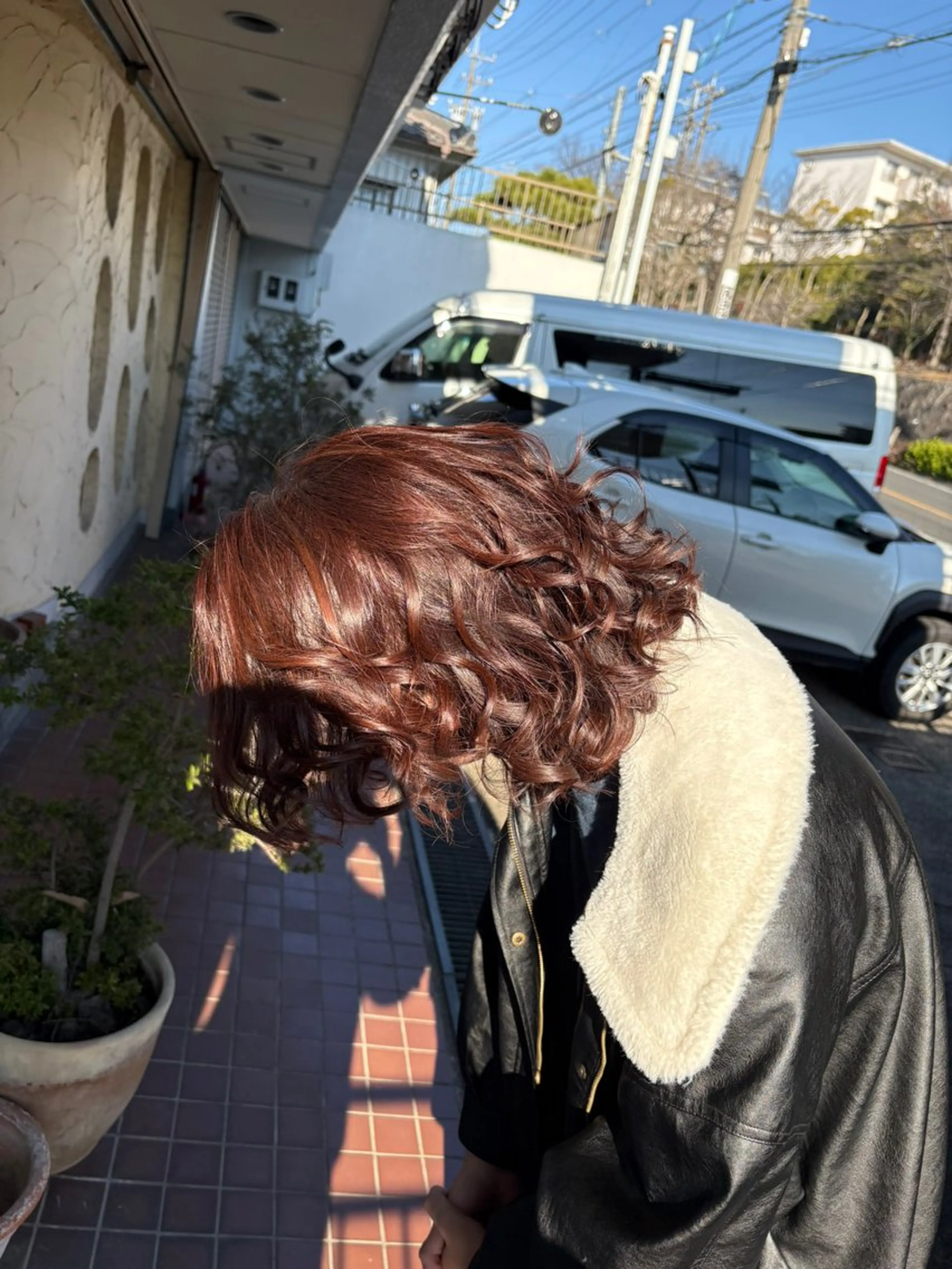 ミディアム カット ヘアカラー 柘植 雅大のヘアスタイル