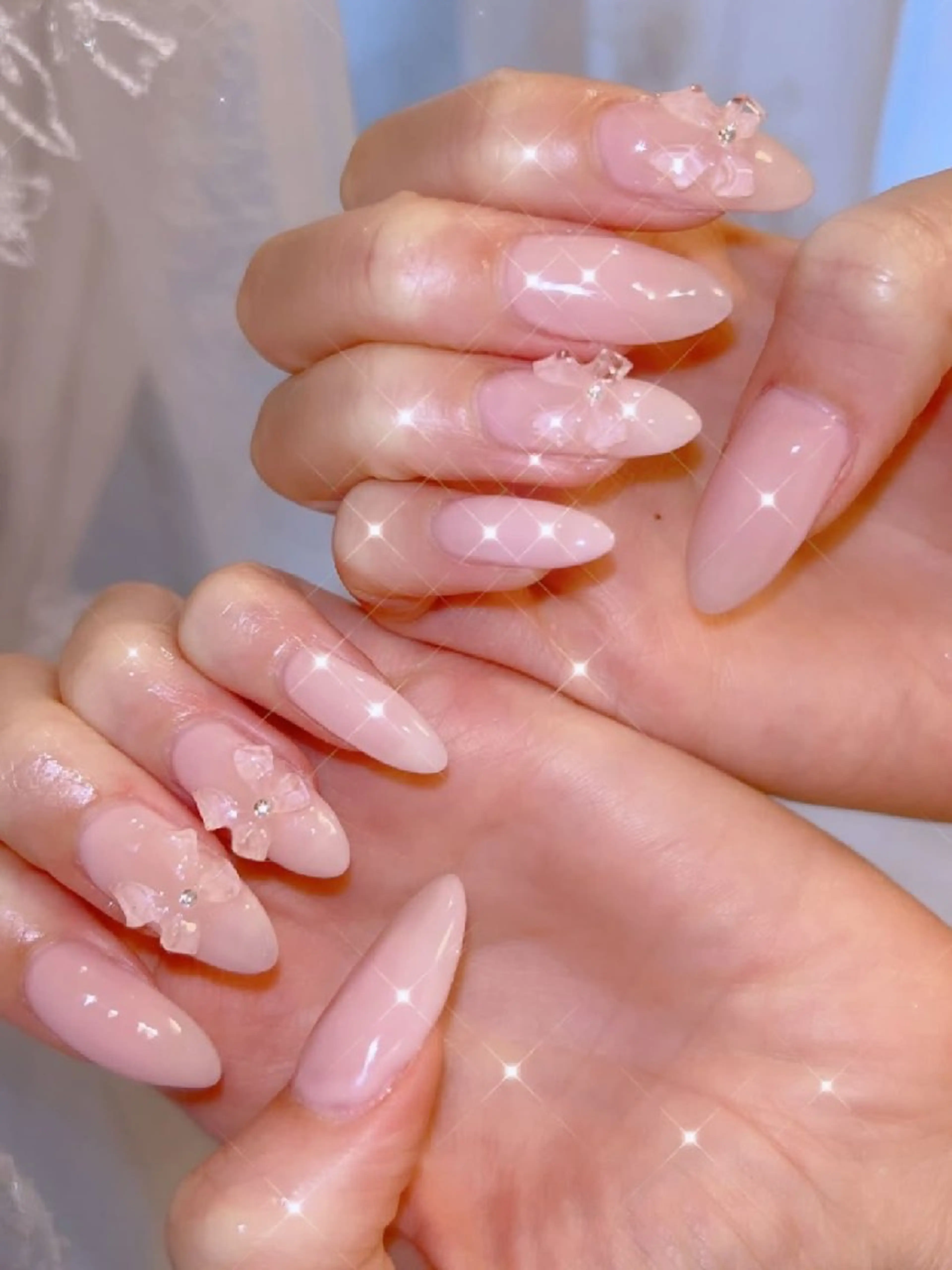 ネイル 長さ出し ジェルネイル 韓国ネイル マグネットネイル ニュアンスネイル I LOVE ME  NAIL.｡.:*♡のネイルデザイン