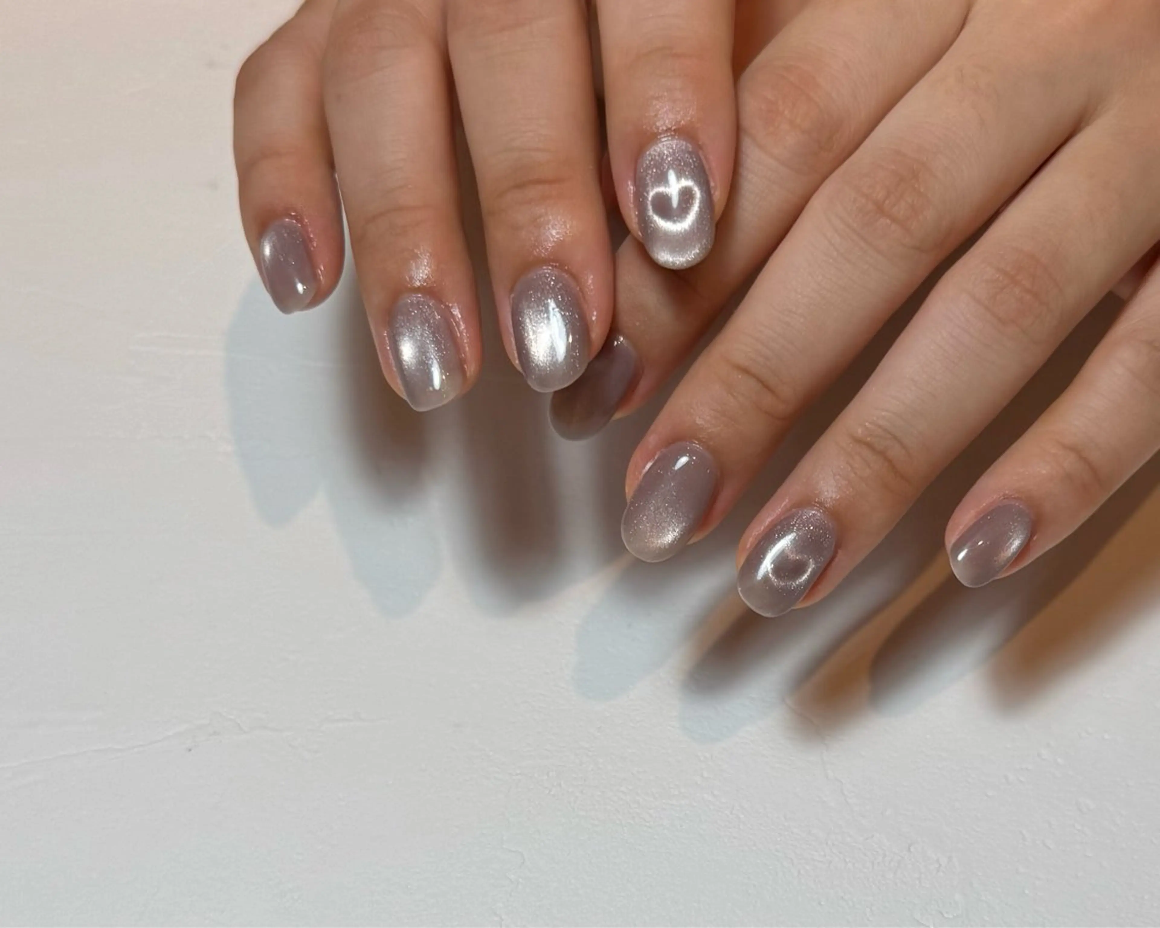 ネイル アートネイル ハート マグネットネイル ハンドネイル MARU  NAIL honokaのネイルデザイン