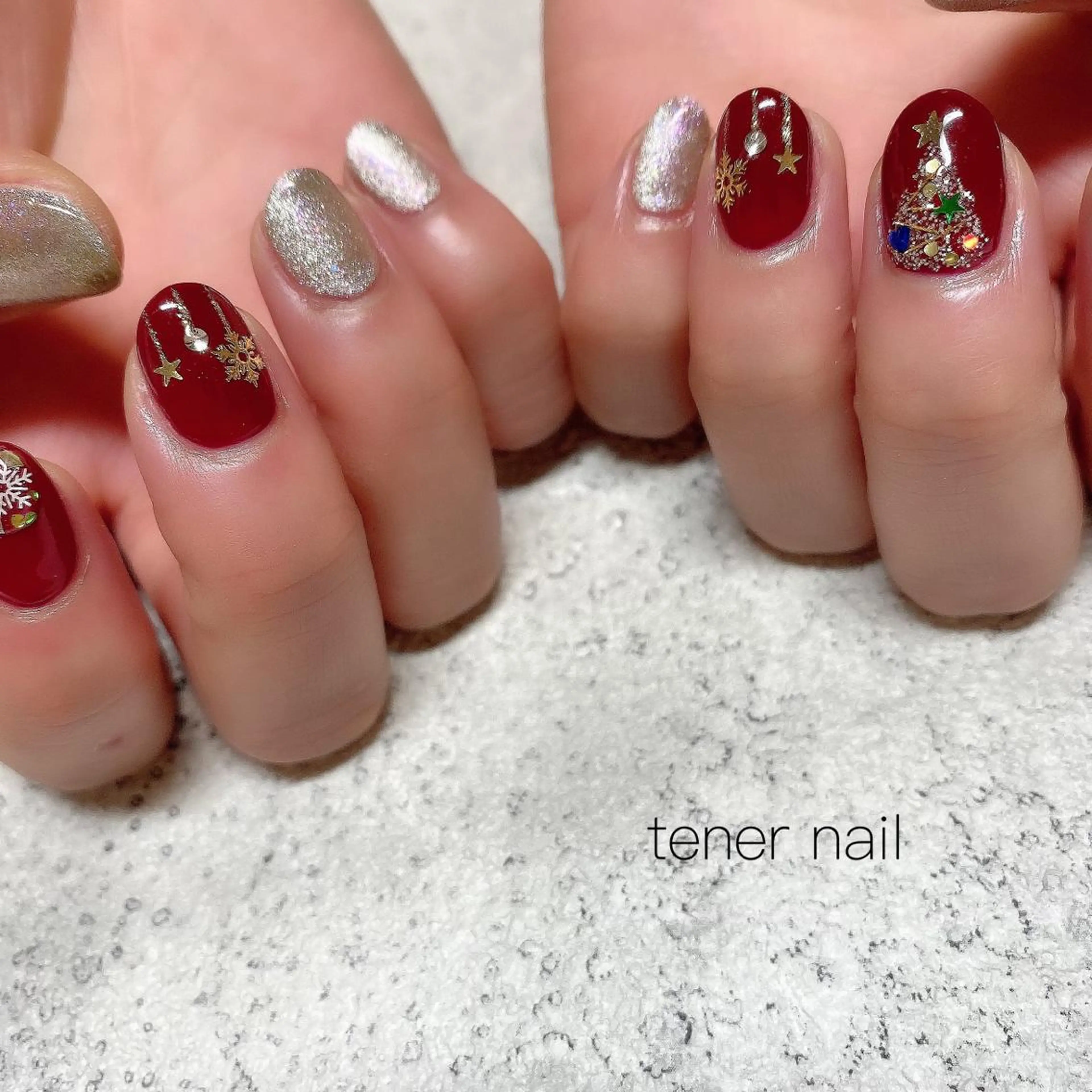 ネイル 冬ネイル クリスマス tener  nail  テネルネイル所属・テネルネイル tener nailのネイルデザイン