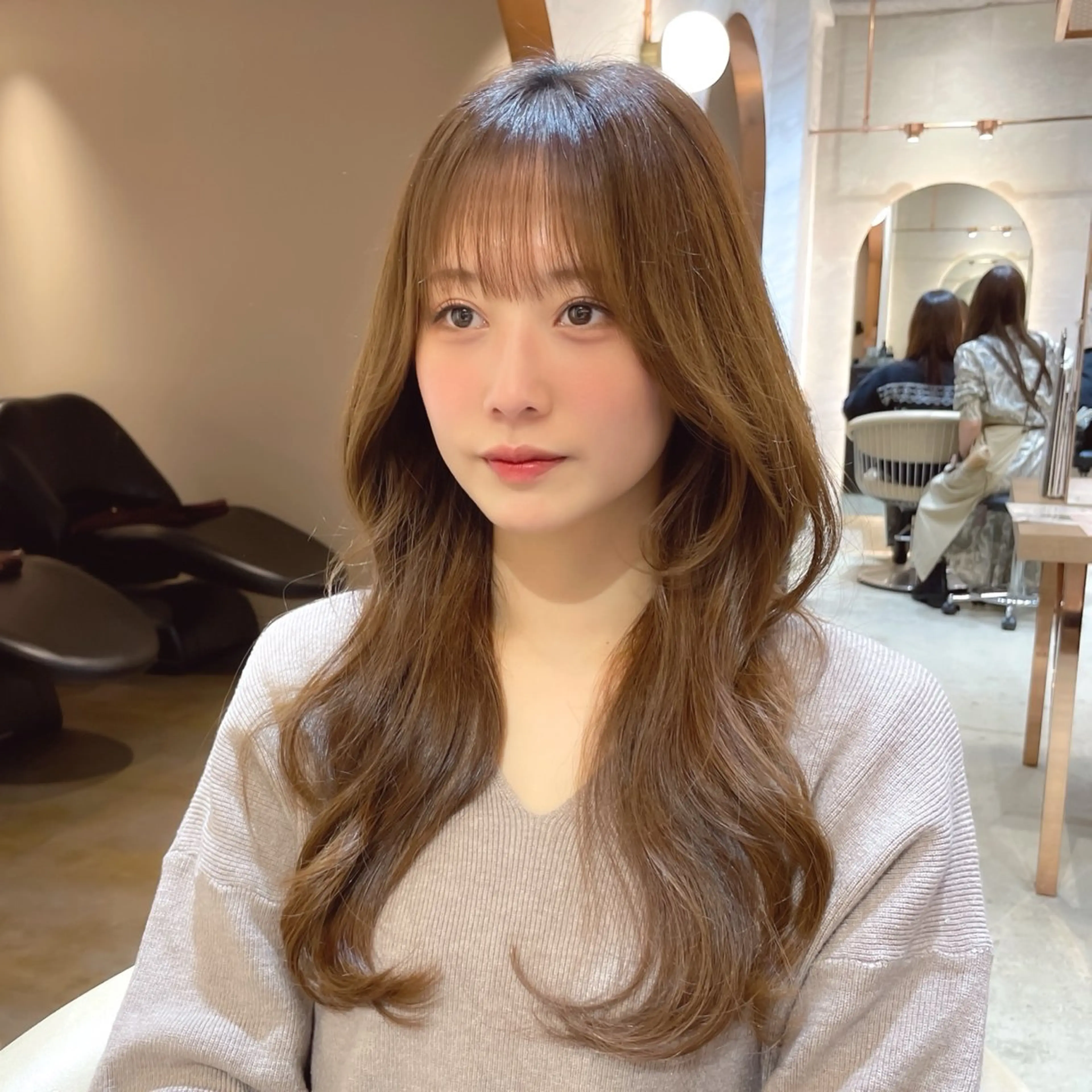 ロング カラー カット ヘアカラー 縮毛矯正 トリートメント レイヤー/韓国ヘア 縮毛矯正🫧鈴木颯のヘアスタイル