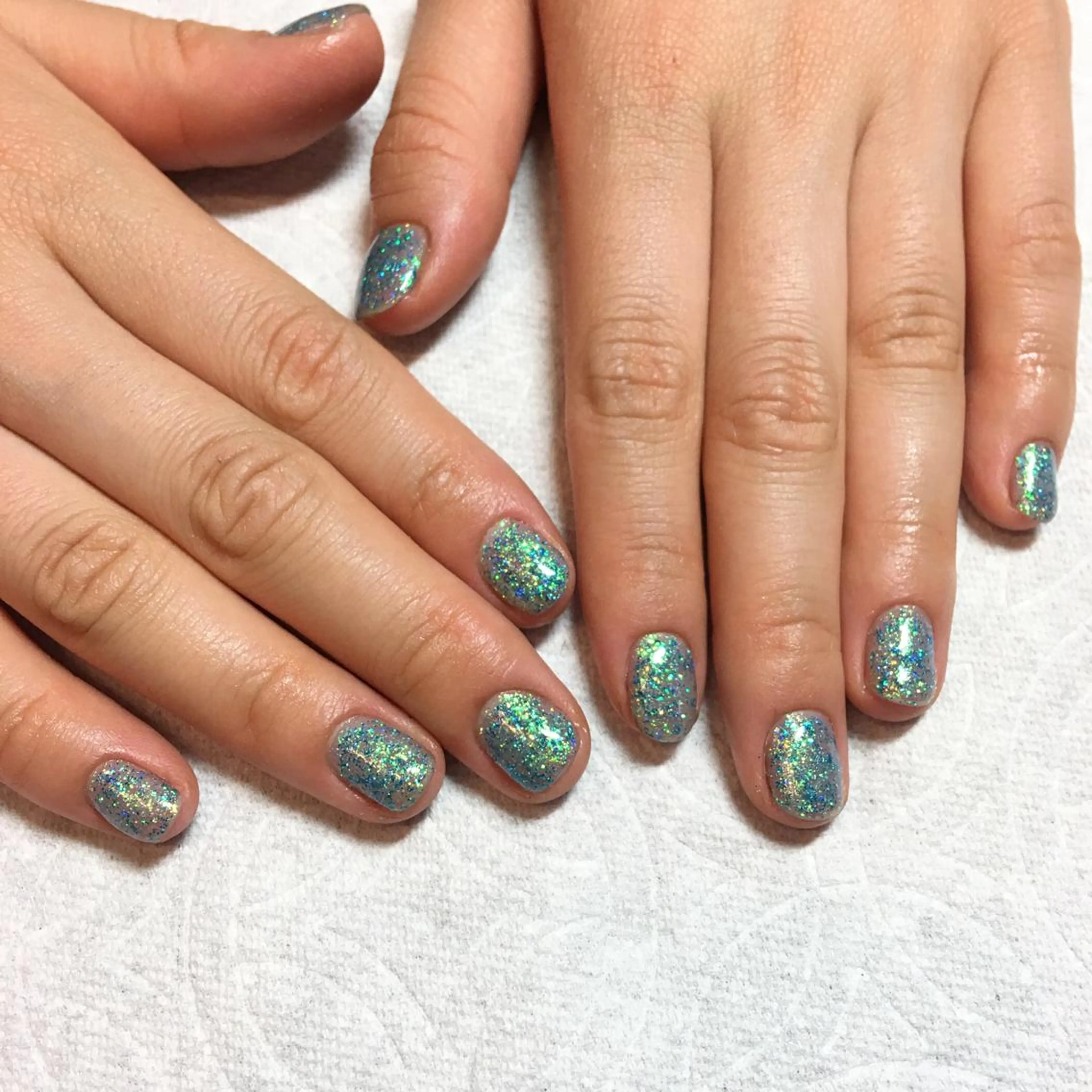 ネイル ブルー ラメ(グリッター) 水色 THECOLORS所属・近貞 莉奈のネイルデザイン