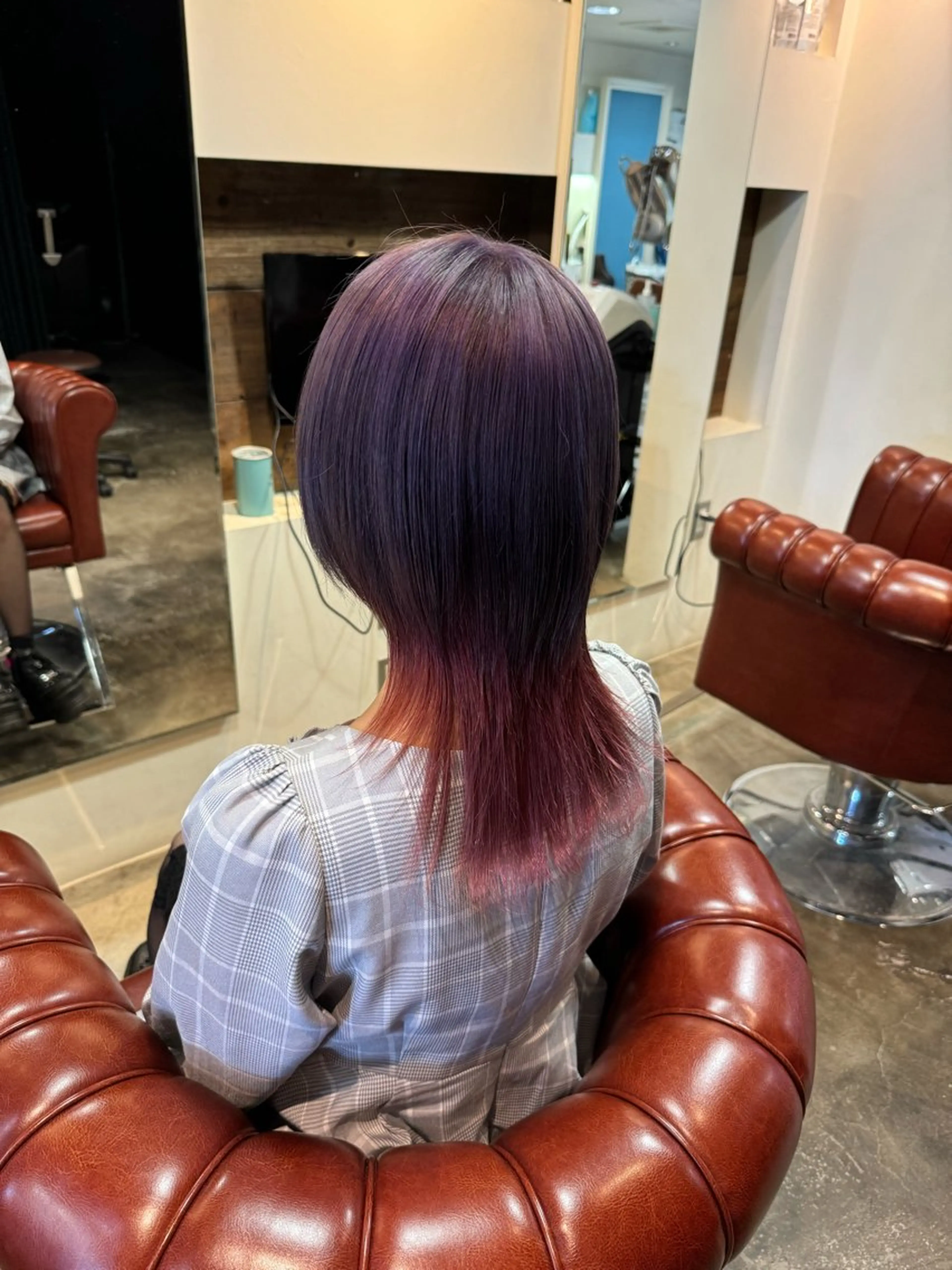 ショート カラー デザインカラー ピンクカラー パープルカラー ヘアカラー 🐥Homie/ yuna🐥のヘアスタイル