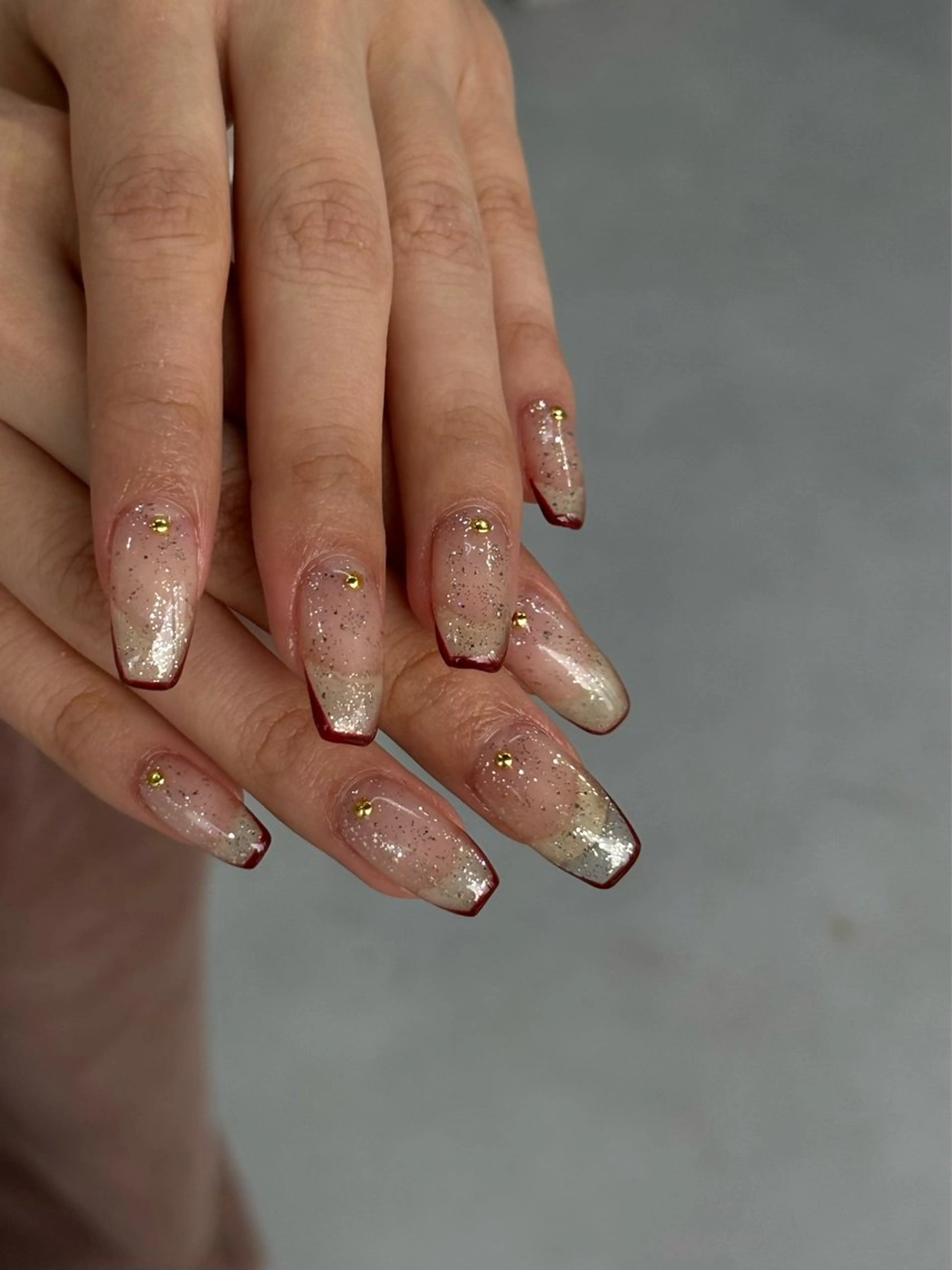 ネイル アートネイル フレンチネイル ラメ(グリッター) MISATO ネイリスト福岡/薬院のネイルデザイン