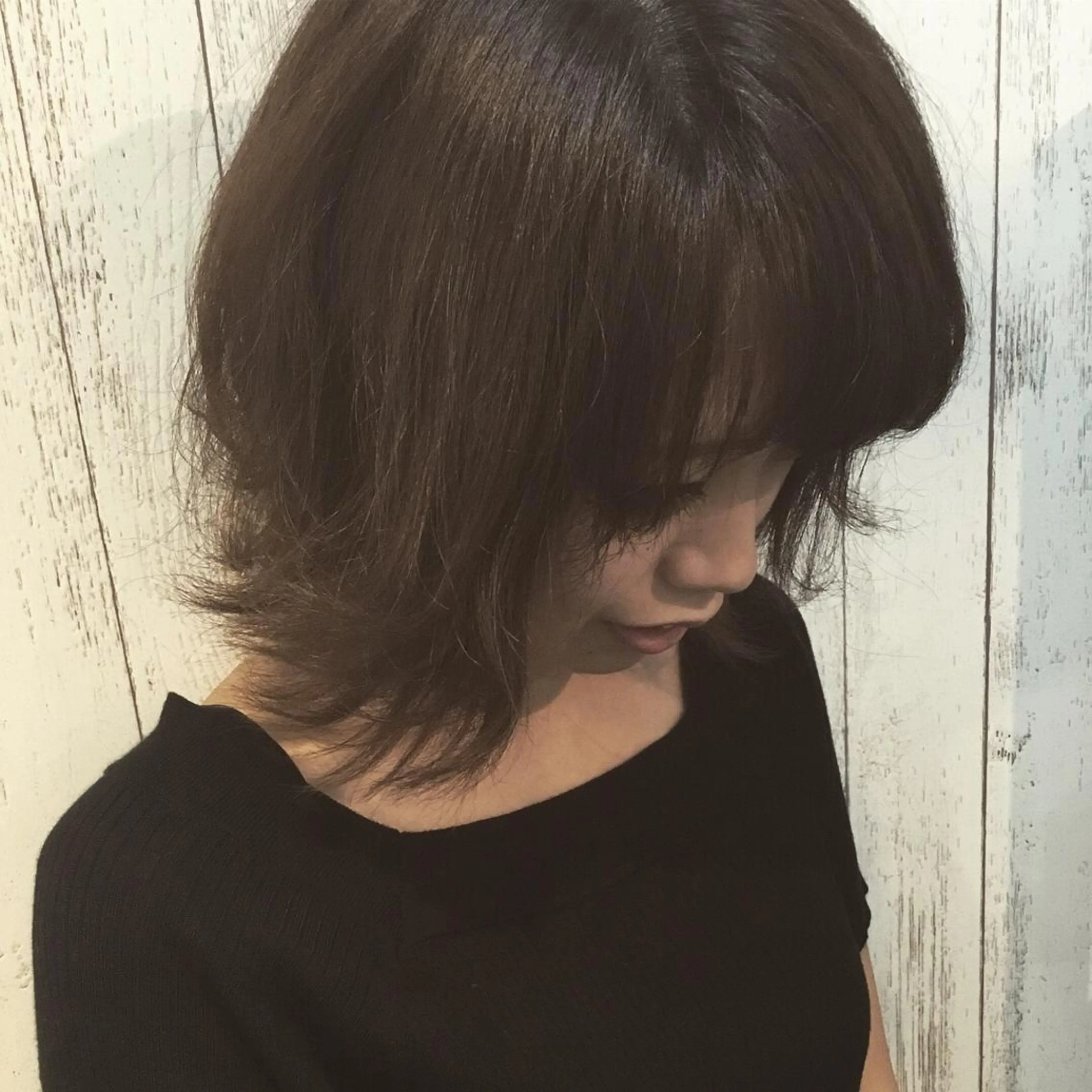 ミディアム カラー パーマ 金崎 新吾のヘアスタイル