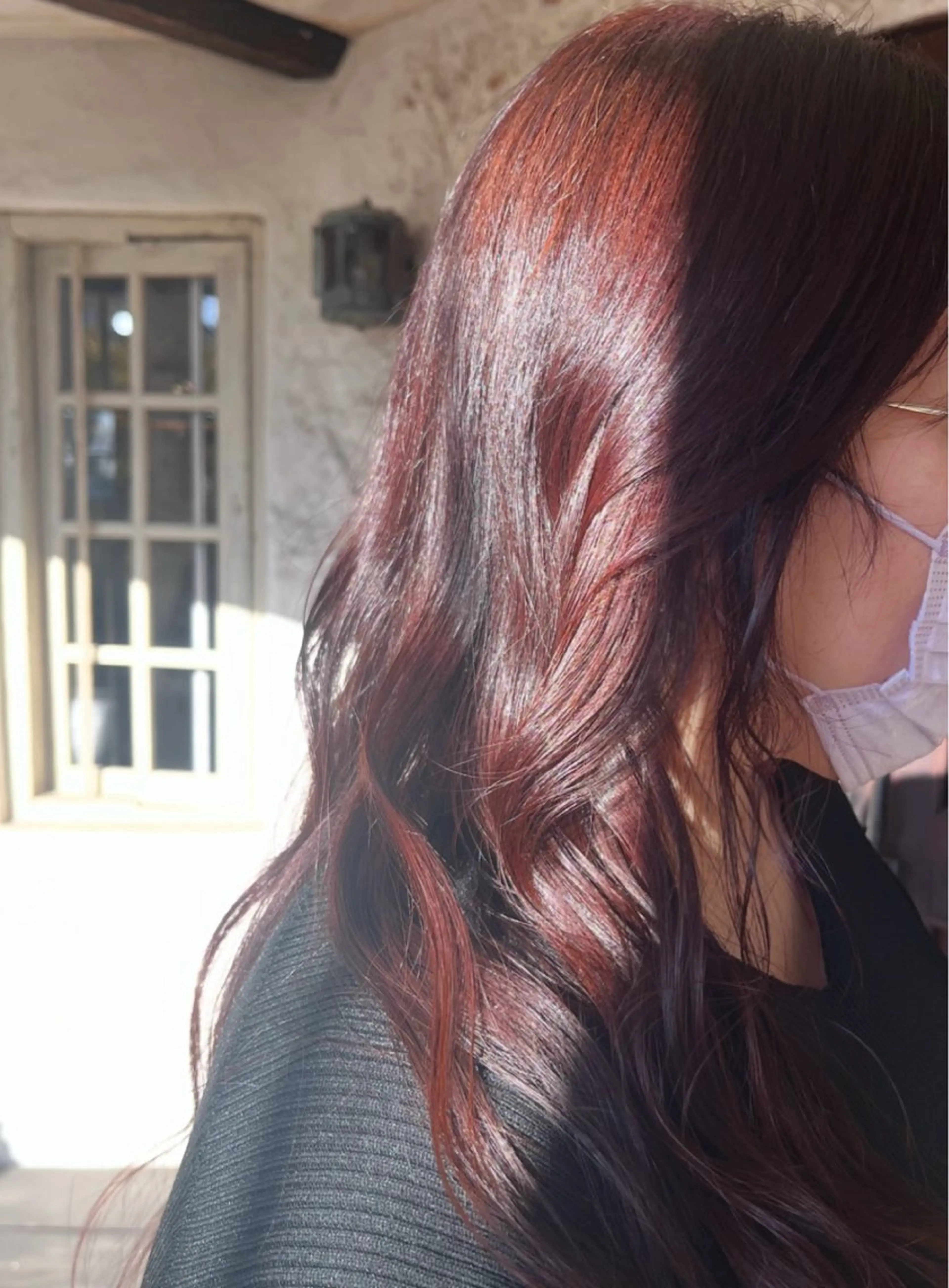 セミロング カラー てづか りおのヘアスタイル