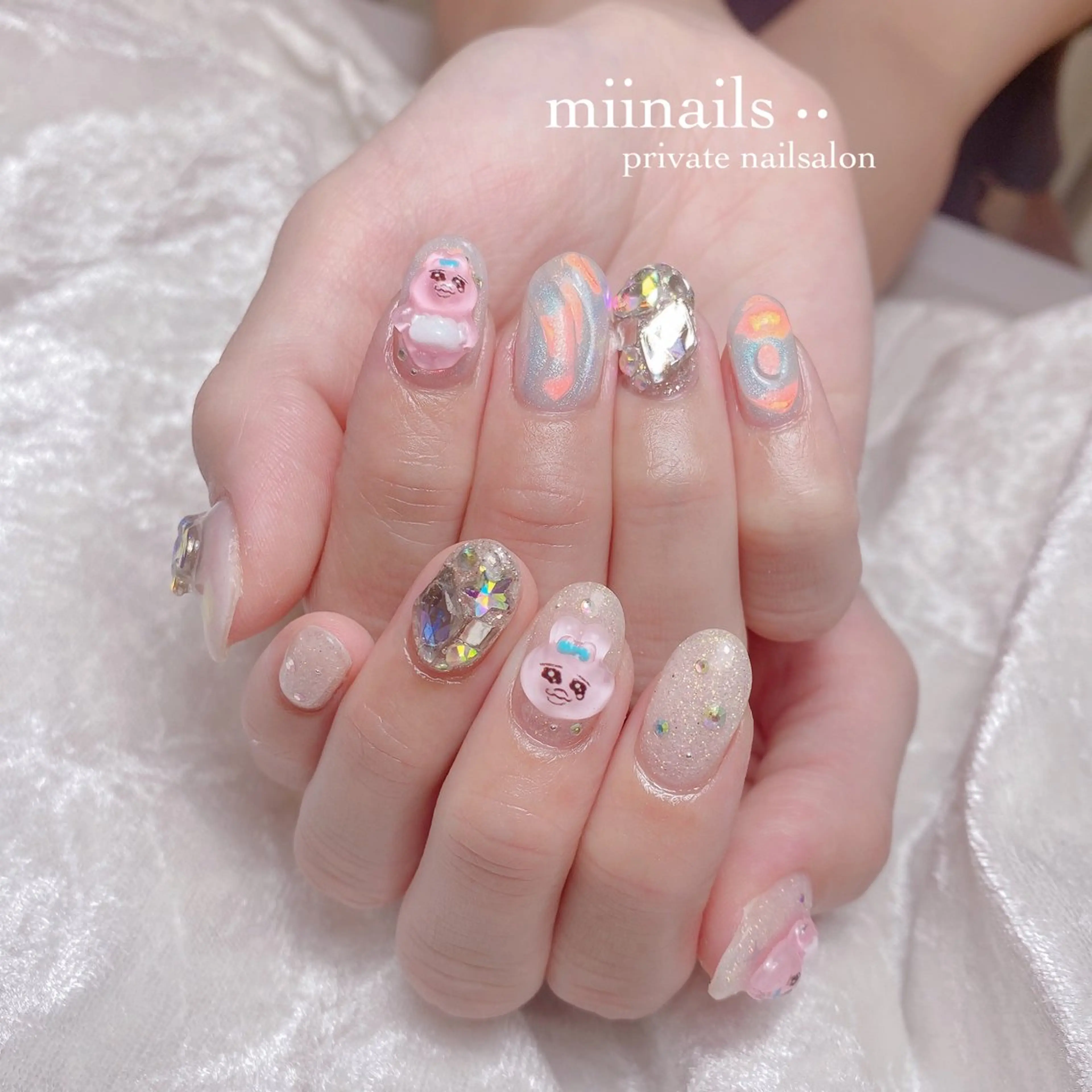 ネイル フレンチネイル 韓国ネイル ワンホンネイル ハンドネイル nailsalon miinailsのネイルデザイン