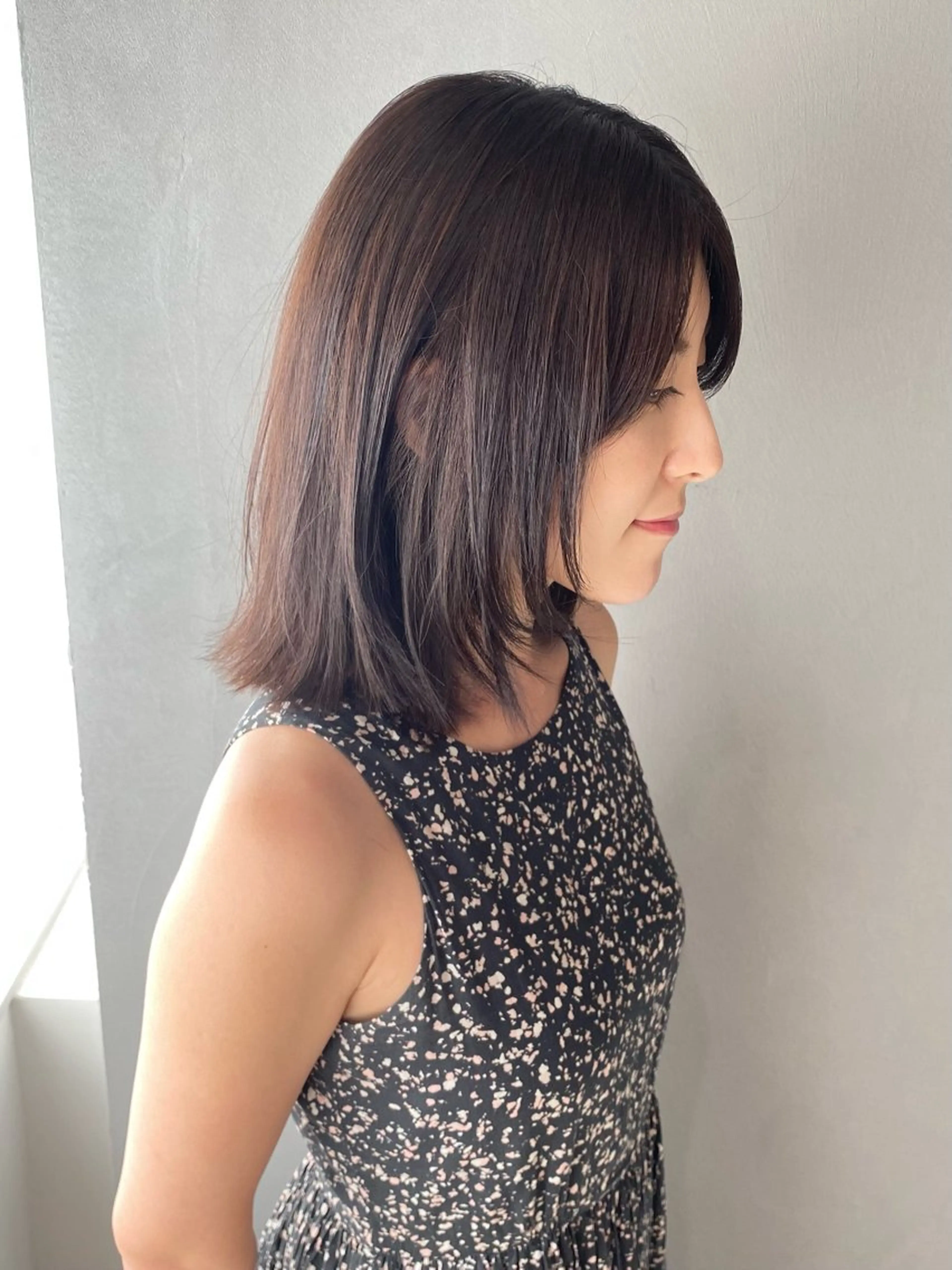 ミディアム カラー カット ヘアカラー トリートメント 髪質改善水素TR× レイヤーカット/熊澤のヘアスタイル