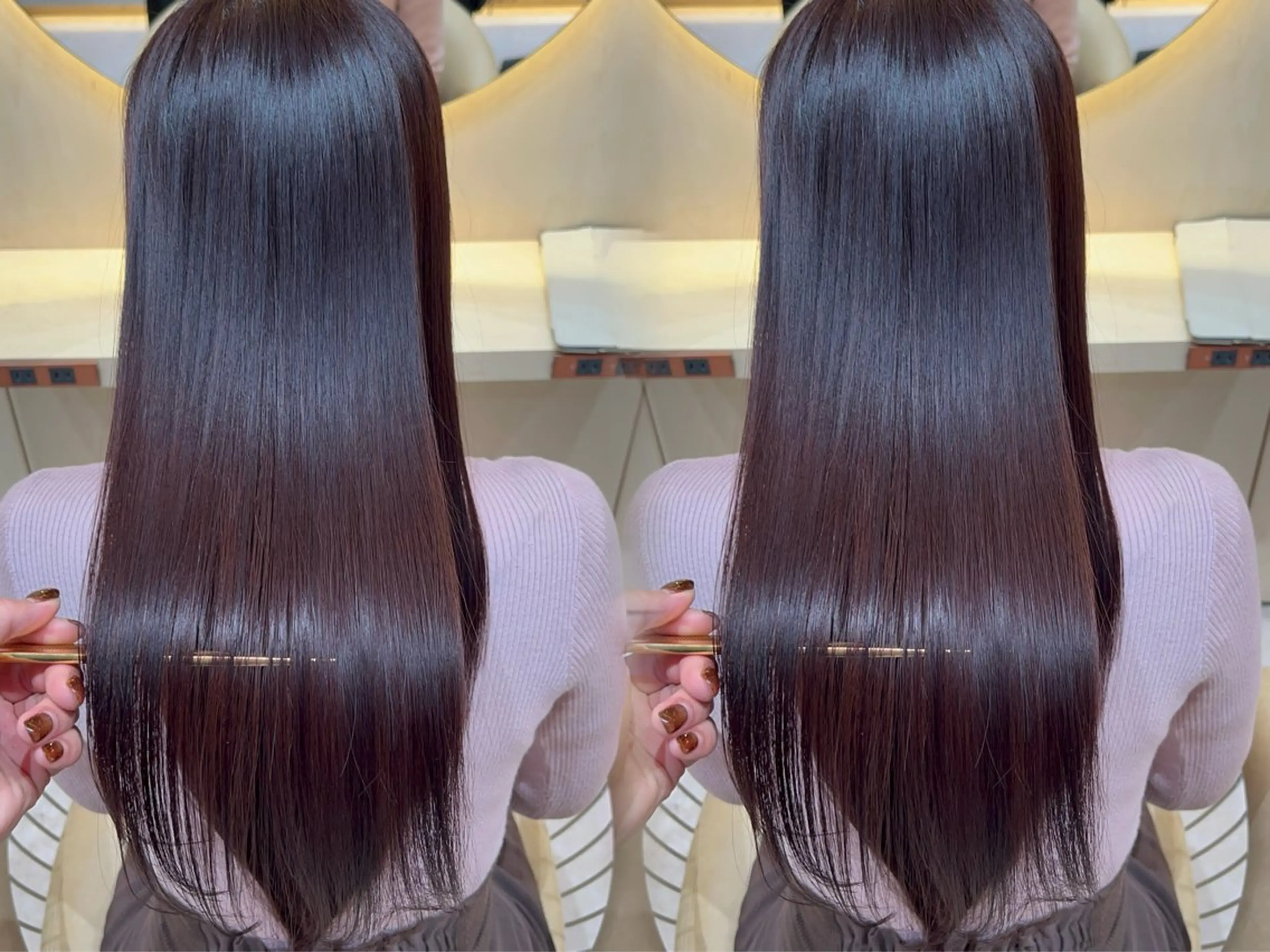 ロング カラー カット 縮毛矯正 レイヤー/韓国 ハイトーン興津史弥のヘアスタイル