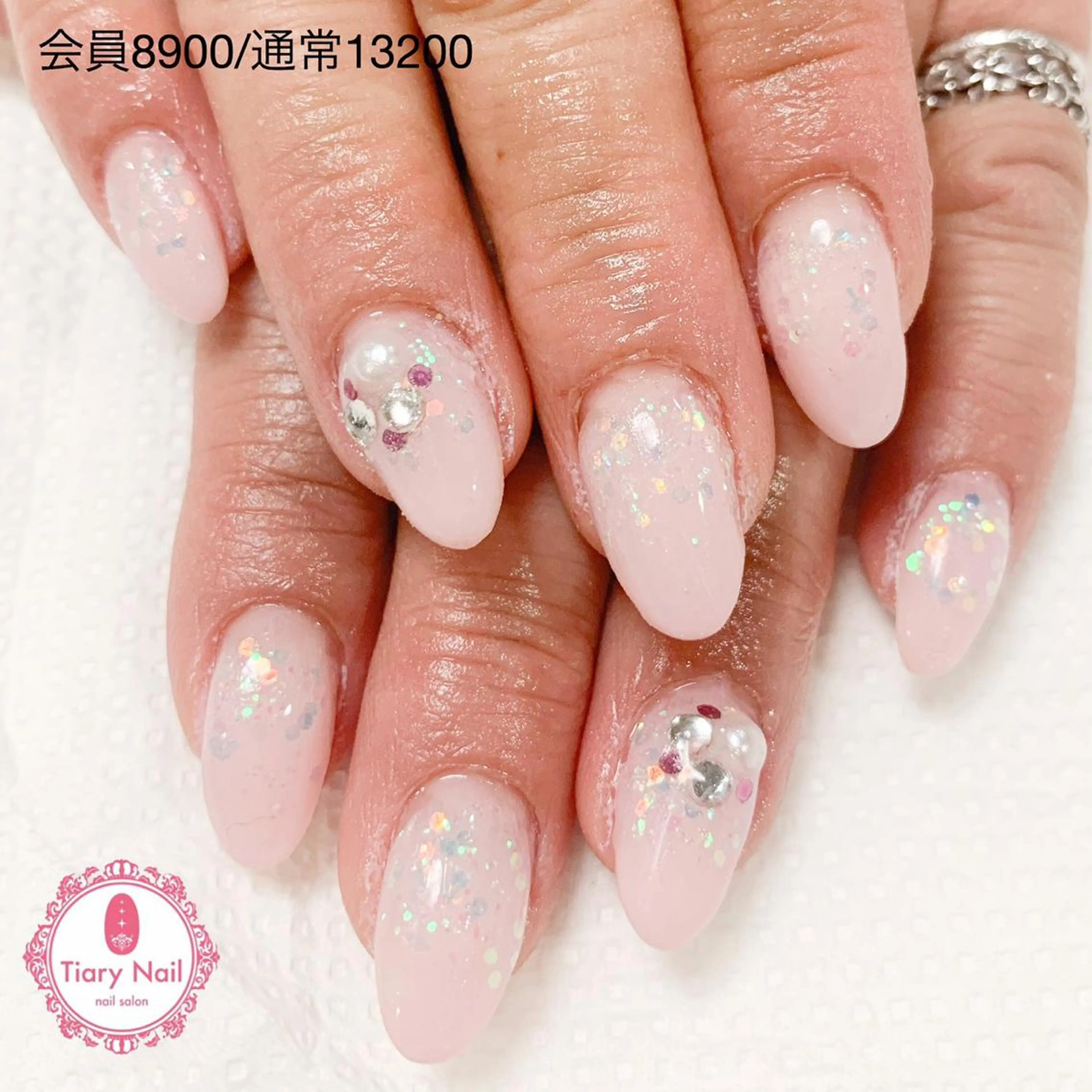 ネイル 桜ネイル 長さ出し オフィスネイル スカルプネイル シンプルネイル 💗🪽Tiary Nail🪽💗のネイルデザイン
