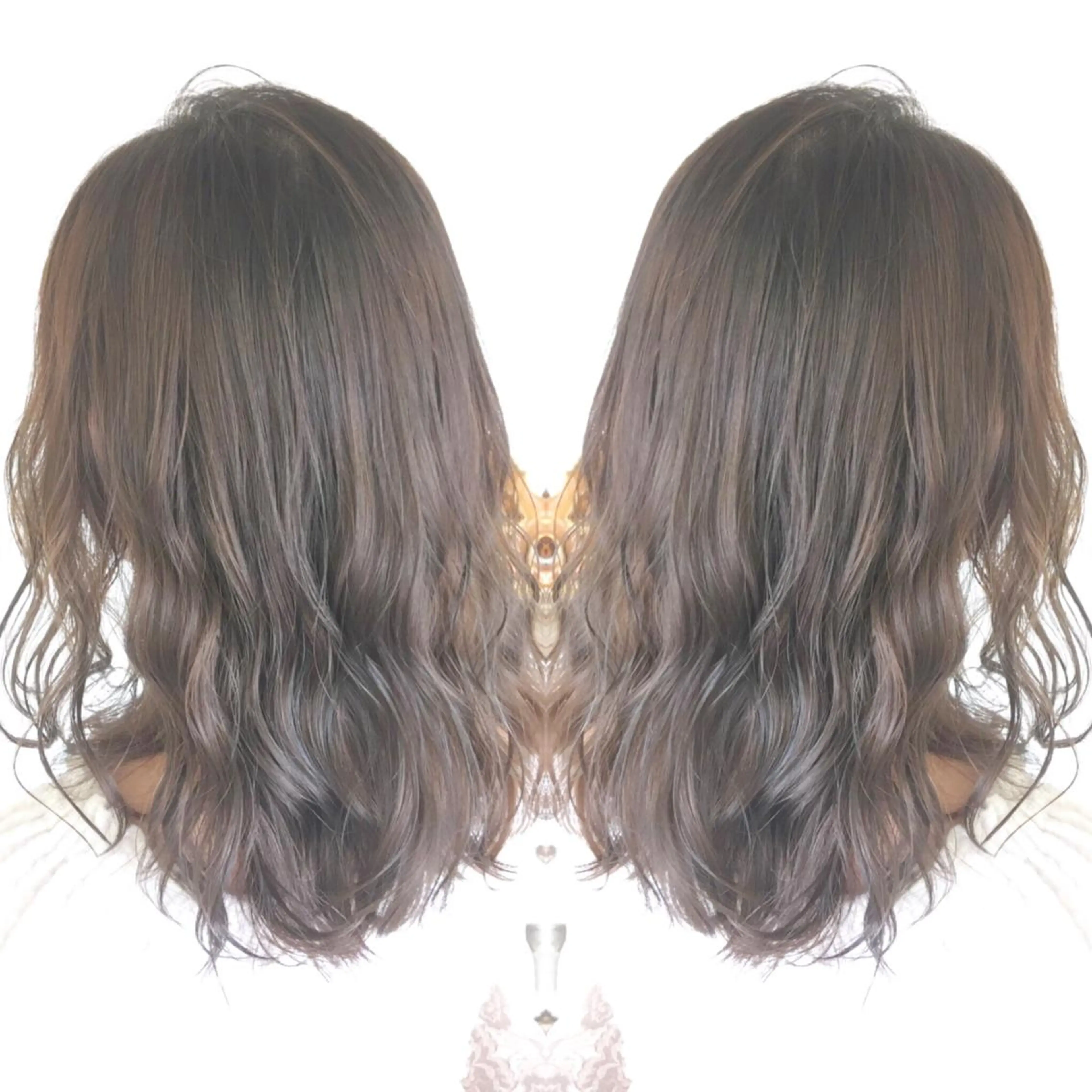 ロング カラー パーマ ヘアアレンジ アッシュ ベージュカラー エグチ アキラのヘアスタイル