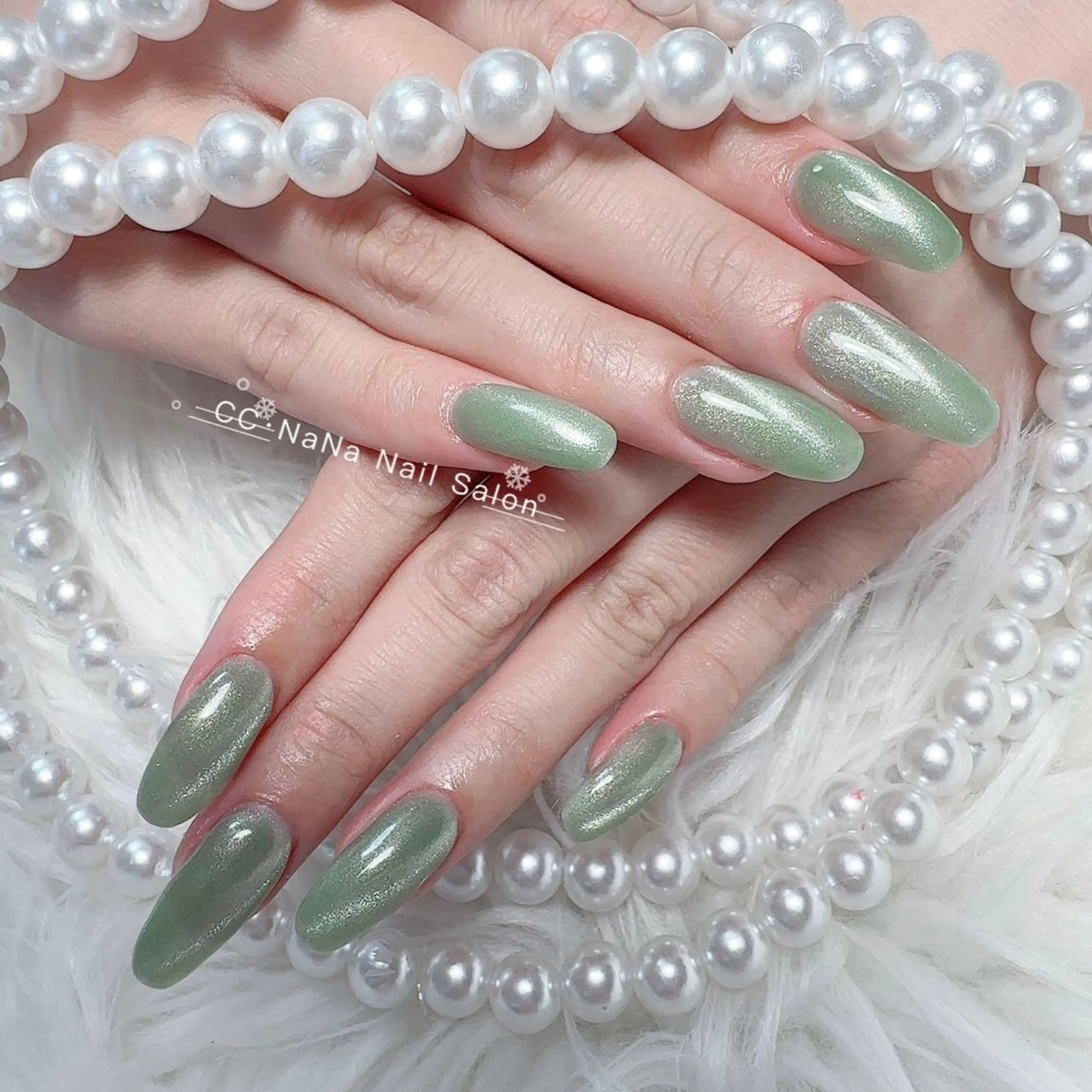 【1日1名限定見れてる今お🉐】✨アクリルスカルプ長さだしラメグラorワンカラーorマグネット(ジェルオフ込み)🧸の写真