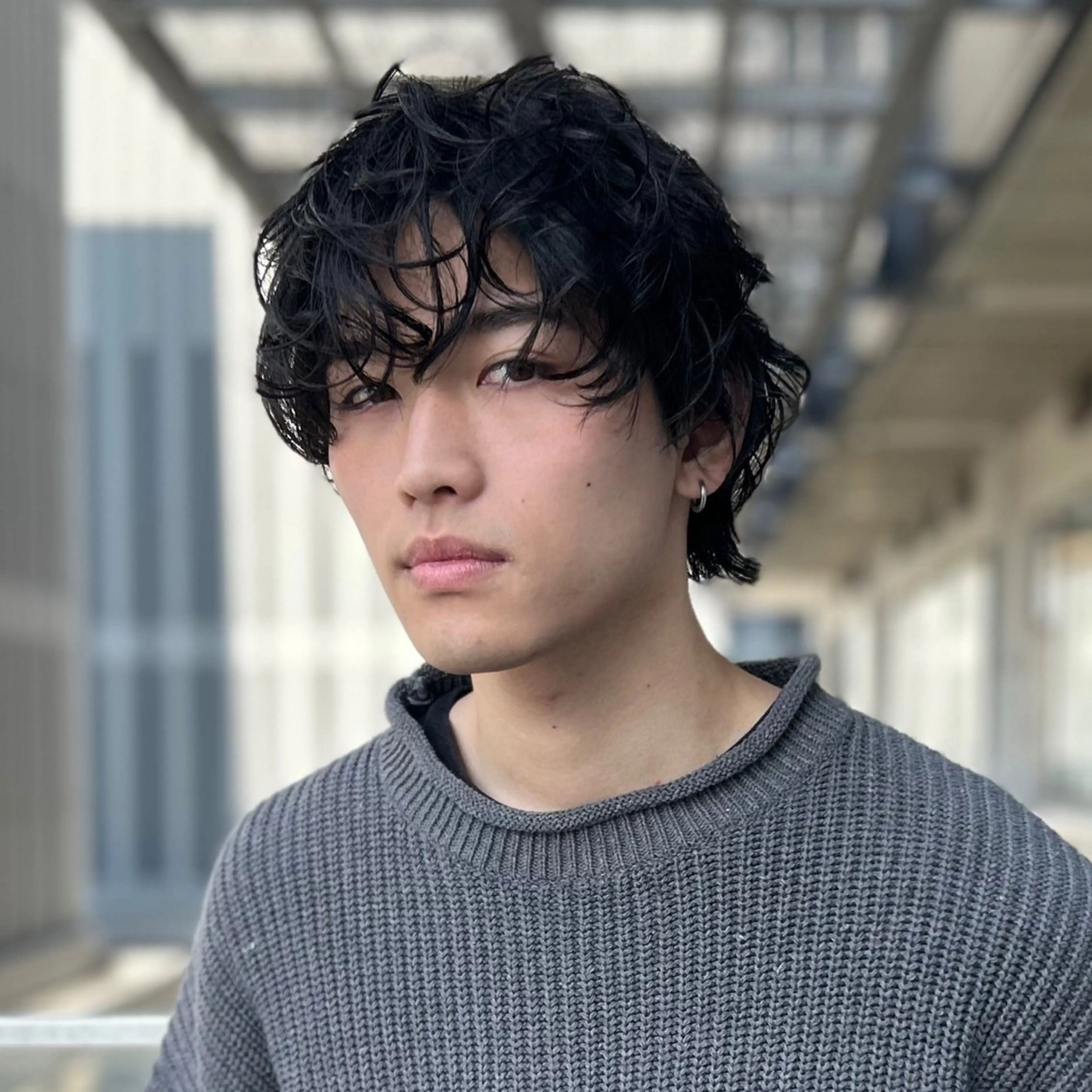 ミディアム パーマ メンズ カット パーマ メンズヘア/透明感 カラー/ayatoのヘアスタイル