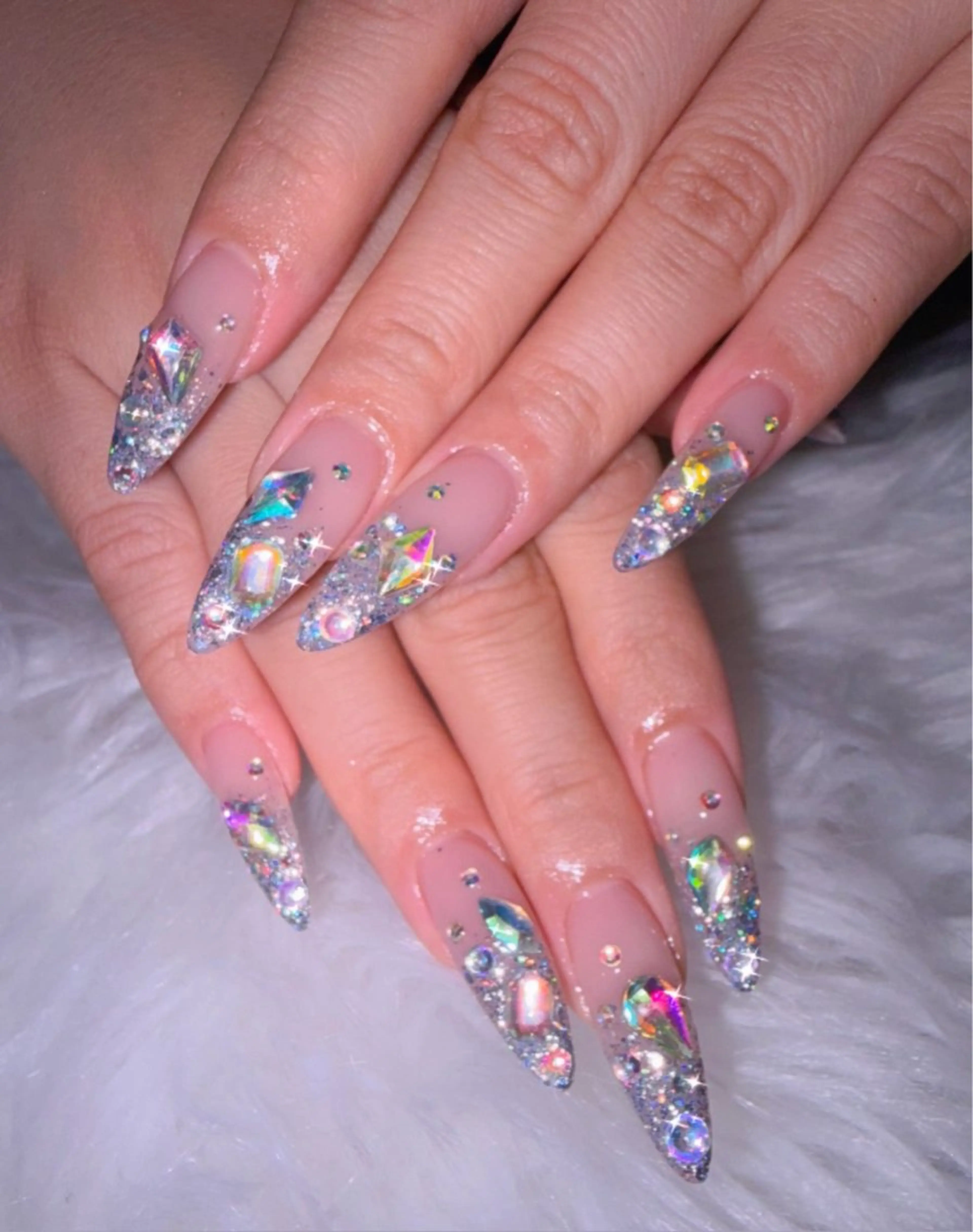 ネイル アートネイル オーロラネイル チークネイル 長さ出し フットネイル ハンドネイル Chan nailsのネイルデザイン