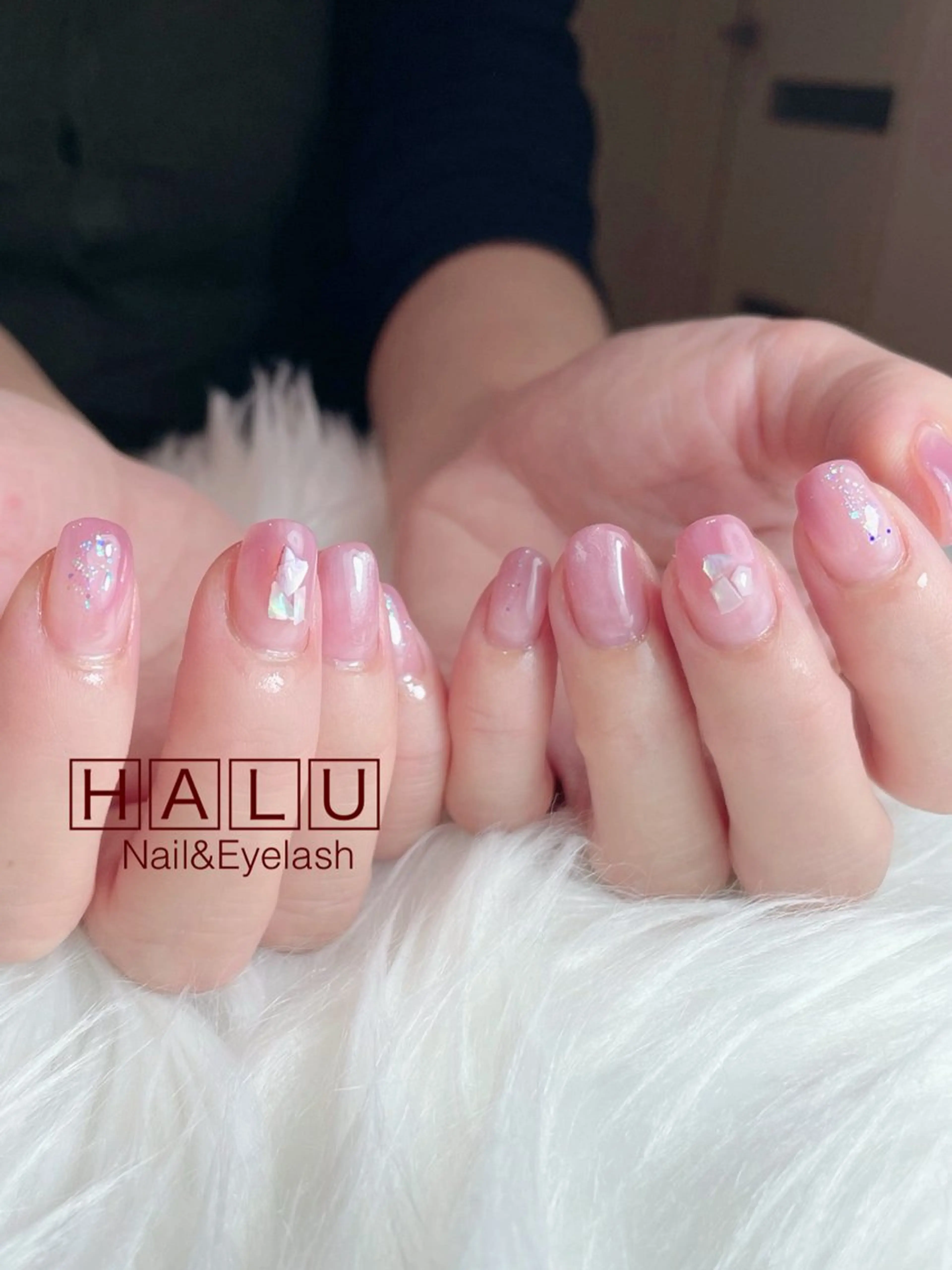 ネイル キラキラネイル ニュアンスネイル ピンク HALU ハルのネイルデザイン
