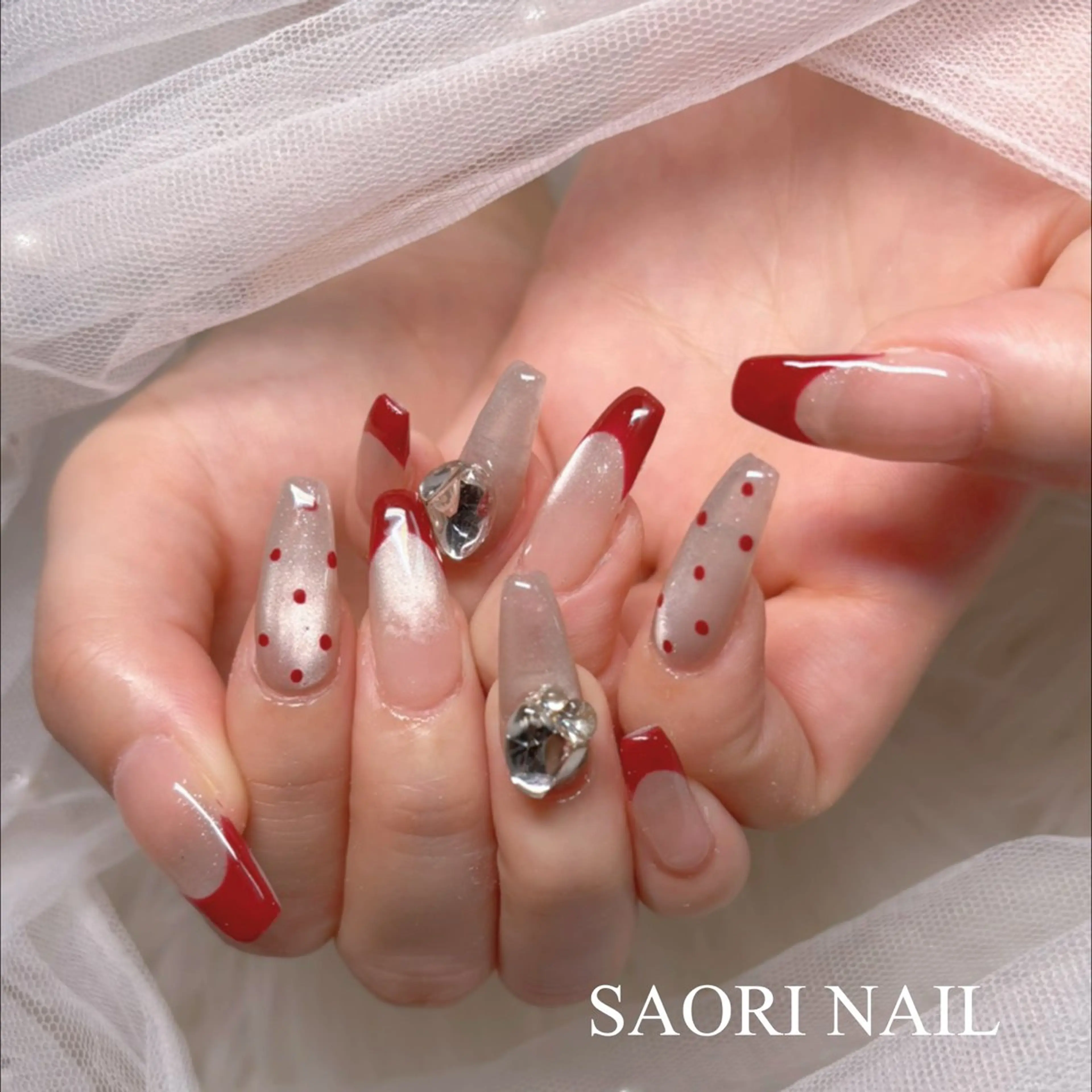 ネイル ワンホンネイル ハンドネイル 長さだし特化サロン SAORINAILのネイルデザイン